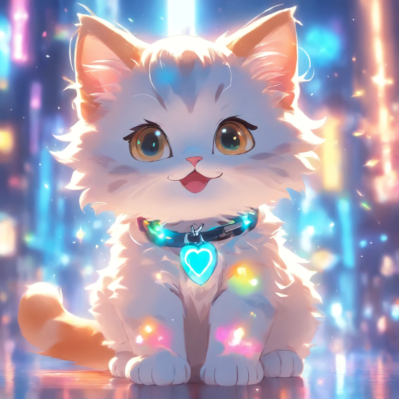 cute kitten、Wearing cute clothes、Light is shining from the front