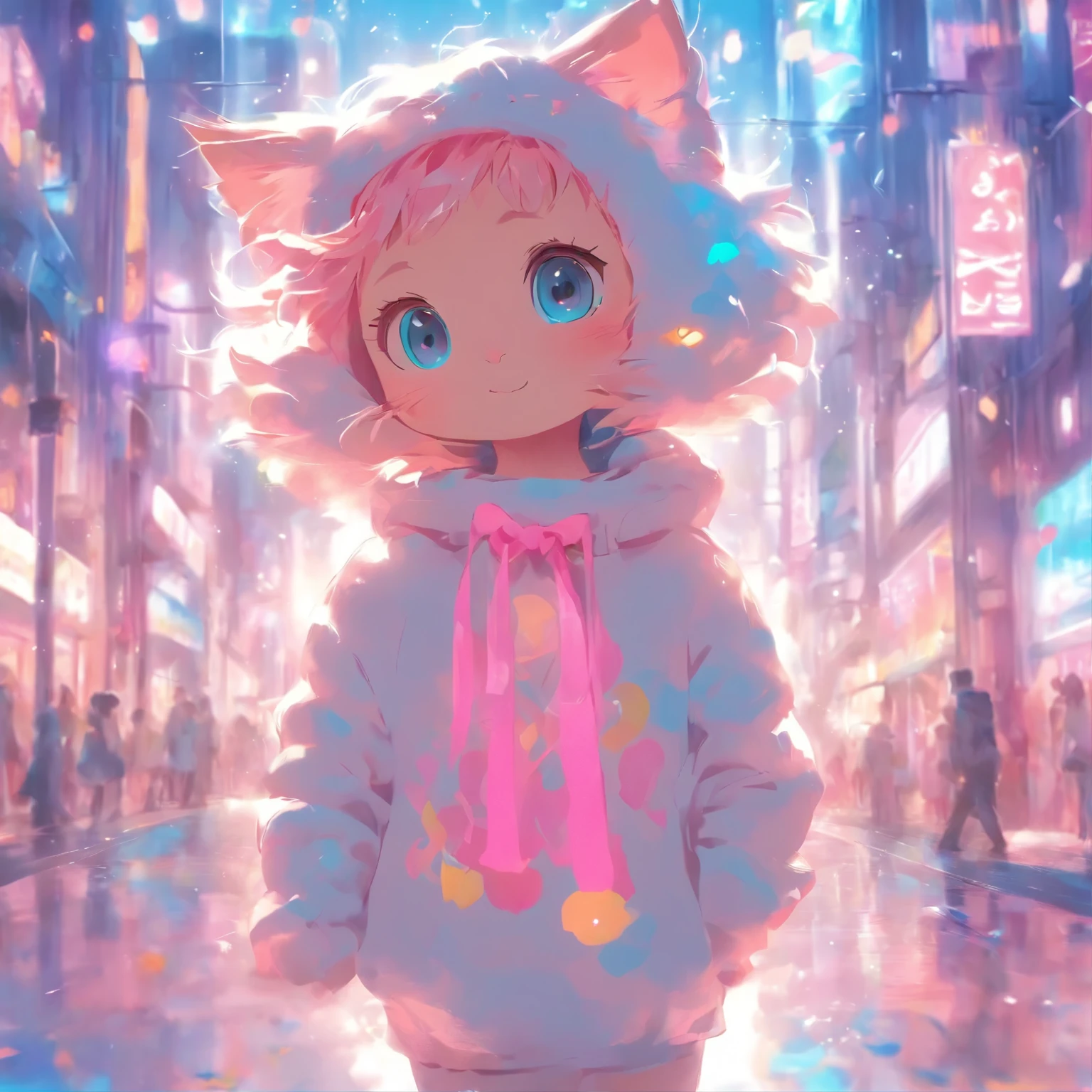 cute kitten、cute clothes、background white、pink