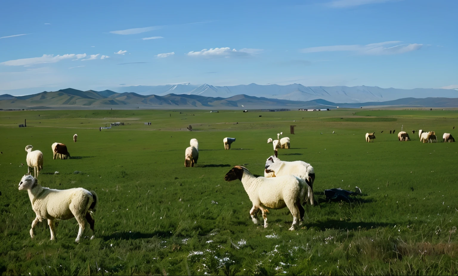 araffes in a snowy field with mountains in the background, snowy plains, sheep grazing, snow field, snowy arctic environment, snowy field, January, snowy, Mongolia, User photo, Warm, sheep, 热门photo, snow landscape, photo, by Emma Andijewska, cold sunny day, cold environment, sheep wool, snow, winter