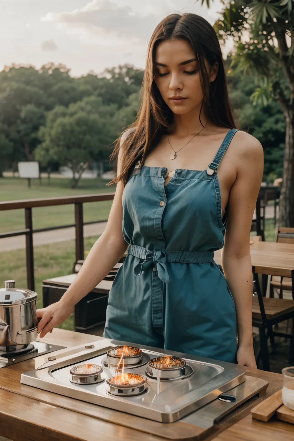 gas burner on the table