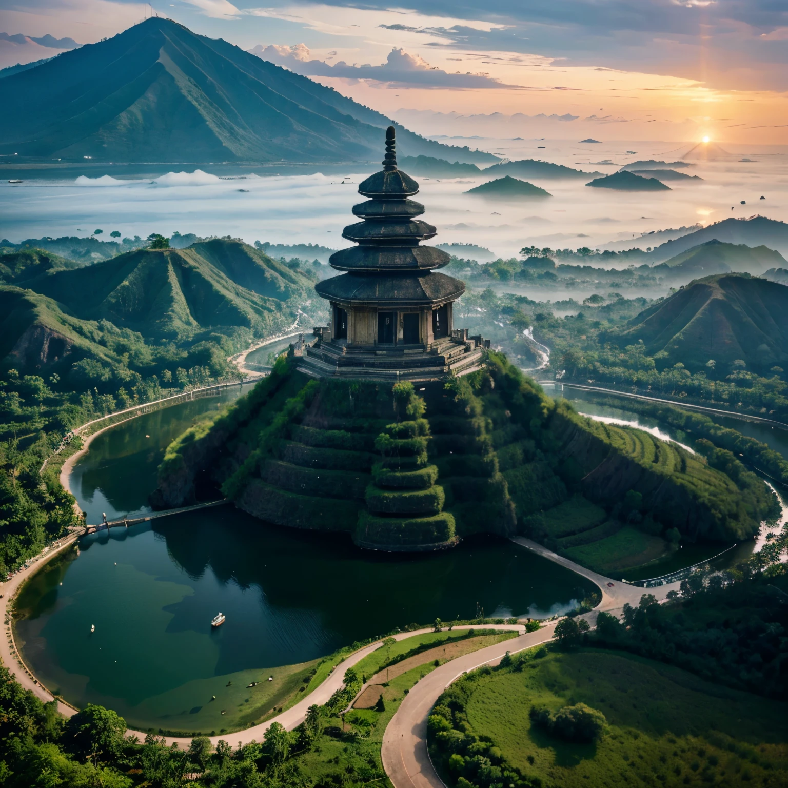Indonesia , place in the world , 4k , realistic , sharp detail , good lighting , stunning ,