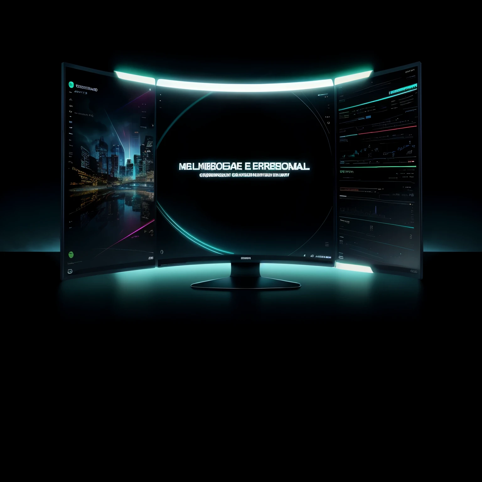 Create a computer screen where the words "emergencia mundial" (world emergency) appear in an urgent and bold font, set against a dark background (fondo oscuro), with sharp, clear lines and high contrast (fotorrealista, super detallada, hiper realista), the letters giving off a bright, piercing glow (luzes brillantes, 8K, ultra). The screen's borders can be blurred to add to the sense of urgency and emphasis on the message (moody, mostly cloudy sky). The computer itself can be depicted as sleek and modern, with smooth curves and glossy surfaces, giving off a futuristic, cutting-edge feel.