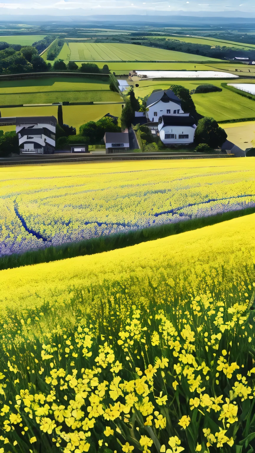 background only、rape blossom field