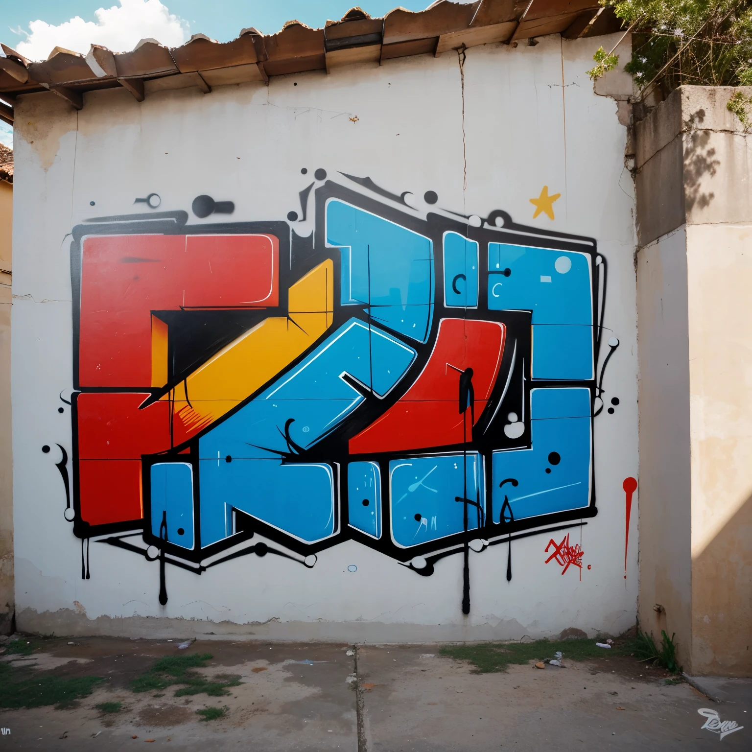 Tres letras B en grafiti