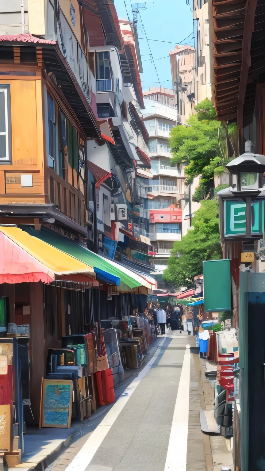 background only、busy street