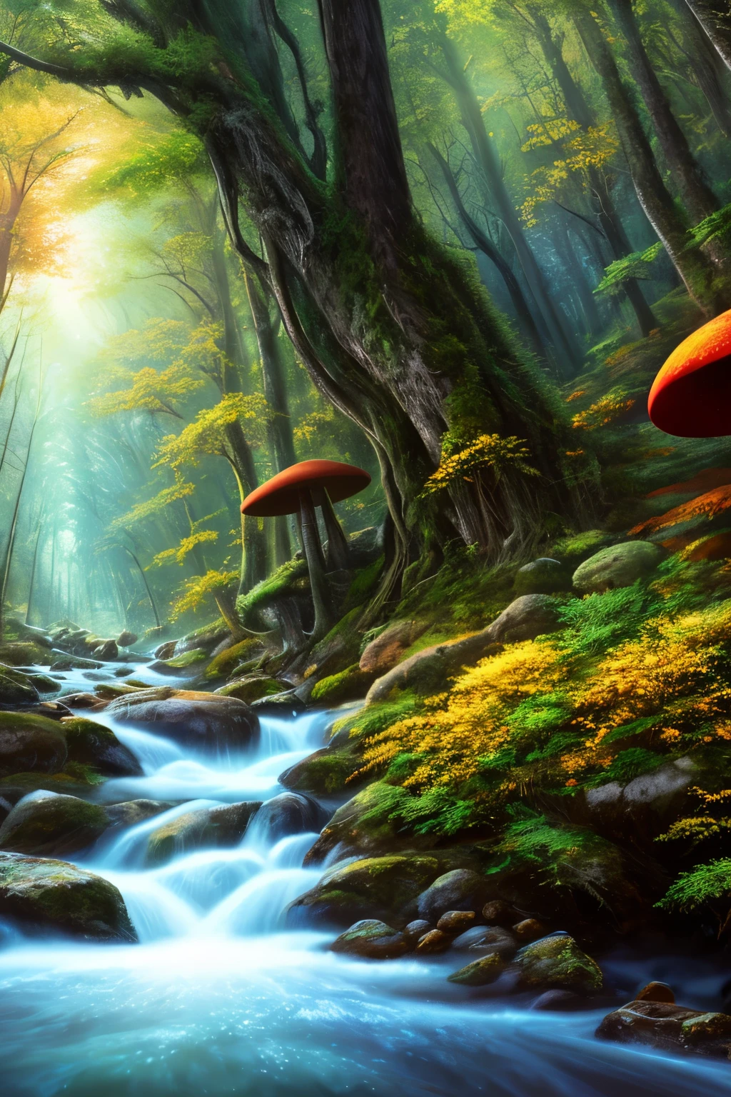 masterpiece, 最high quality, high quality,very detailed CG unity 8k wallpaper, Enchanting and dreamy scenes in a fantastic forest, towering tree々and, glowing mushroom, and the hidden fairy glen, Create a mysterious and enchanting feeling, art station, digital illustration, Complex, trend, pastel colour, oil, award winning photography, Bokeh, Depth of the bounds written, HDR, bloom, chromatic aberration ,realistic,very detailed, trend on art station, trend on CGsociety, Complex, high detail, dramatic, mid-journey art