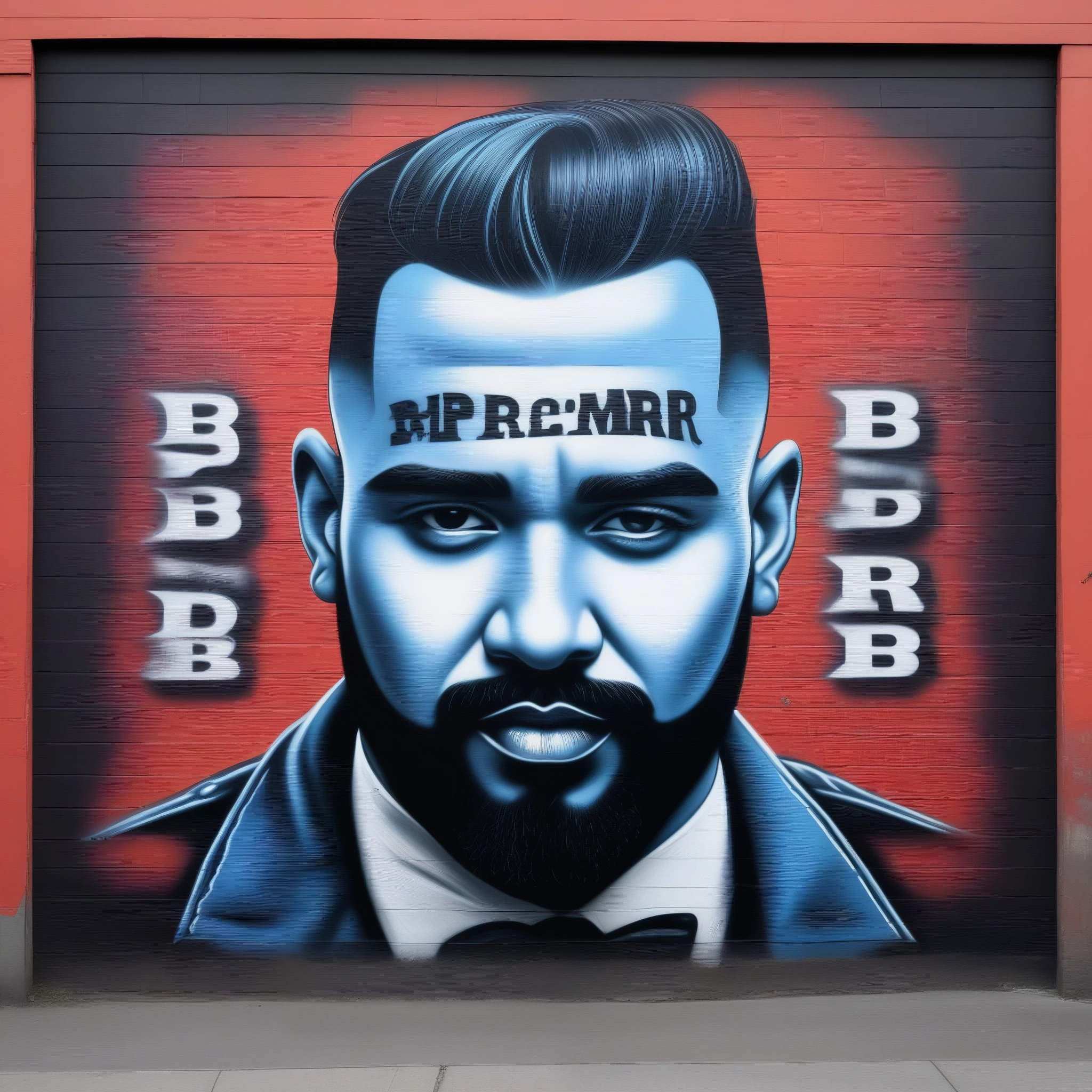 Gangster graffiti style advertising for barbershop with the name stud