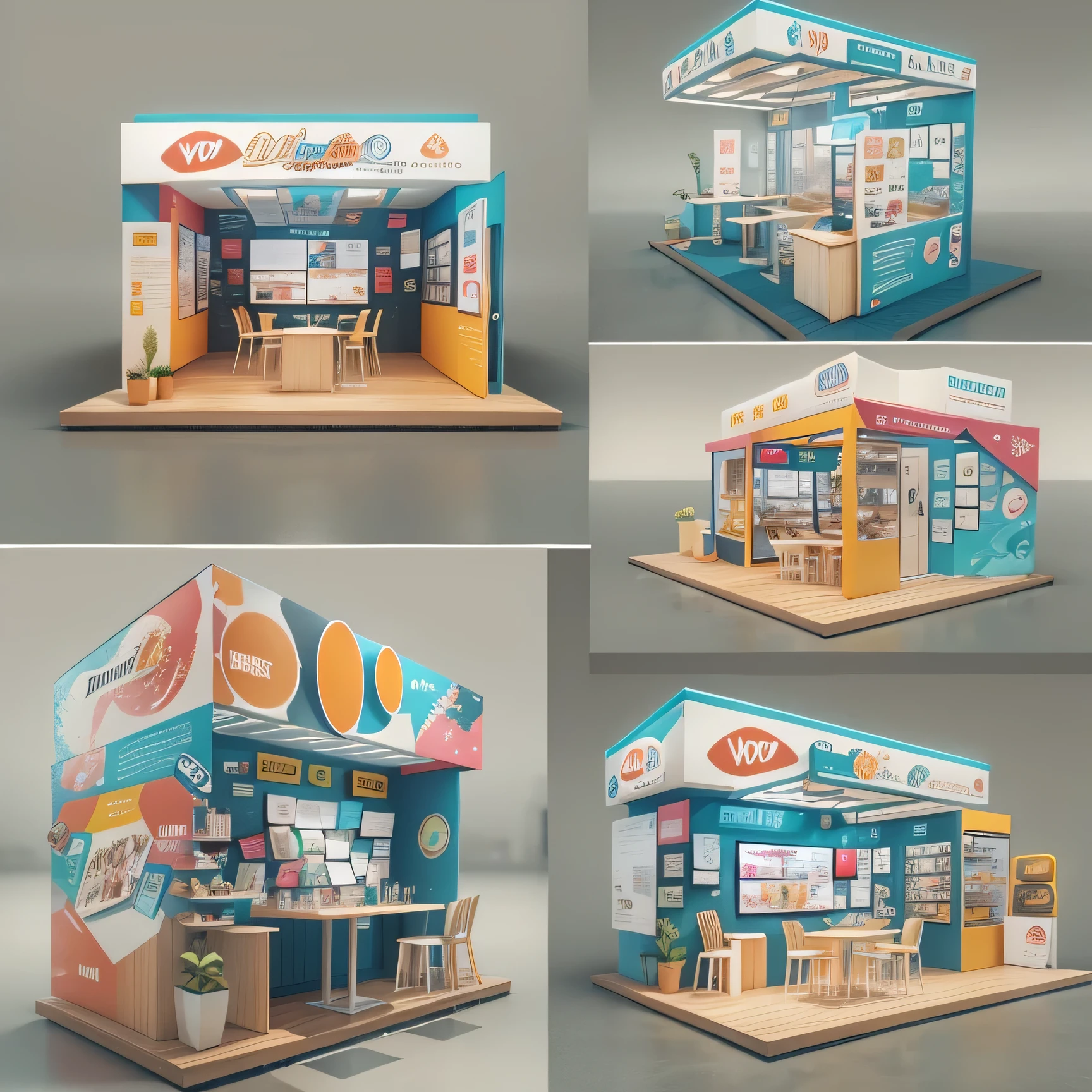 pop up stall，In line with the aesthetics of young people，Full of energy，Good for taking pictures、bell，candy show，3D modeling，full view，actual，Rendering suitable for commercial exhibition displays
