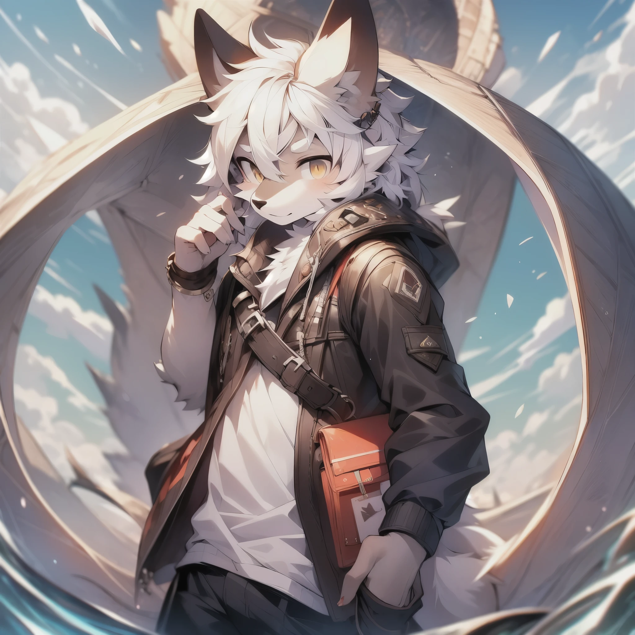 (masterpiece:1.2),(best quality:1.2),(anime:1),(2D:1.2),(vivid colors1.2),
(sharp:1.3),(hard light:1.2),(shadow:1.2),
insane details,intricate,details,hyper detailed,hyper quality,high detail,ultra detailed,
nsfw,solo,1boy,male,
anthro,(full body:1.4),male_focus,furry_kemono,furry_female,young_female,female_body,(white_fur,body_fur:1.3),narrow waist,male white hair,green eye,very long hair,
animal_head,cat head,animal_nose,cat nose,(cat ear,animal ears,fluff ear:1.2),animal tail,cat tail,long tail,white tail,
flat chest,normal penis,detail fur,detail hair,detail face,detail hands,
angry,angry eyes,looking at viewer,
wear male underwear,loose clothes:1.3,clothes,black underwear,detail underwear,panty bulge,black_socks,black_footwear,
sky,cloudy sky,sun,haloed by sunlight:0.5,morning,Desert,sand,flying sand,(smoke:0.7),stone city background,
<lora:pantybulge_v1:0.4>,