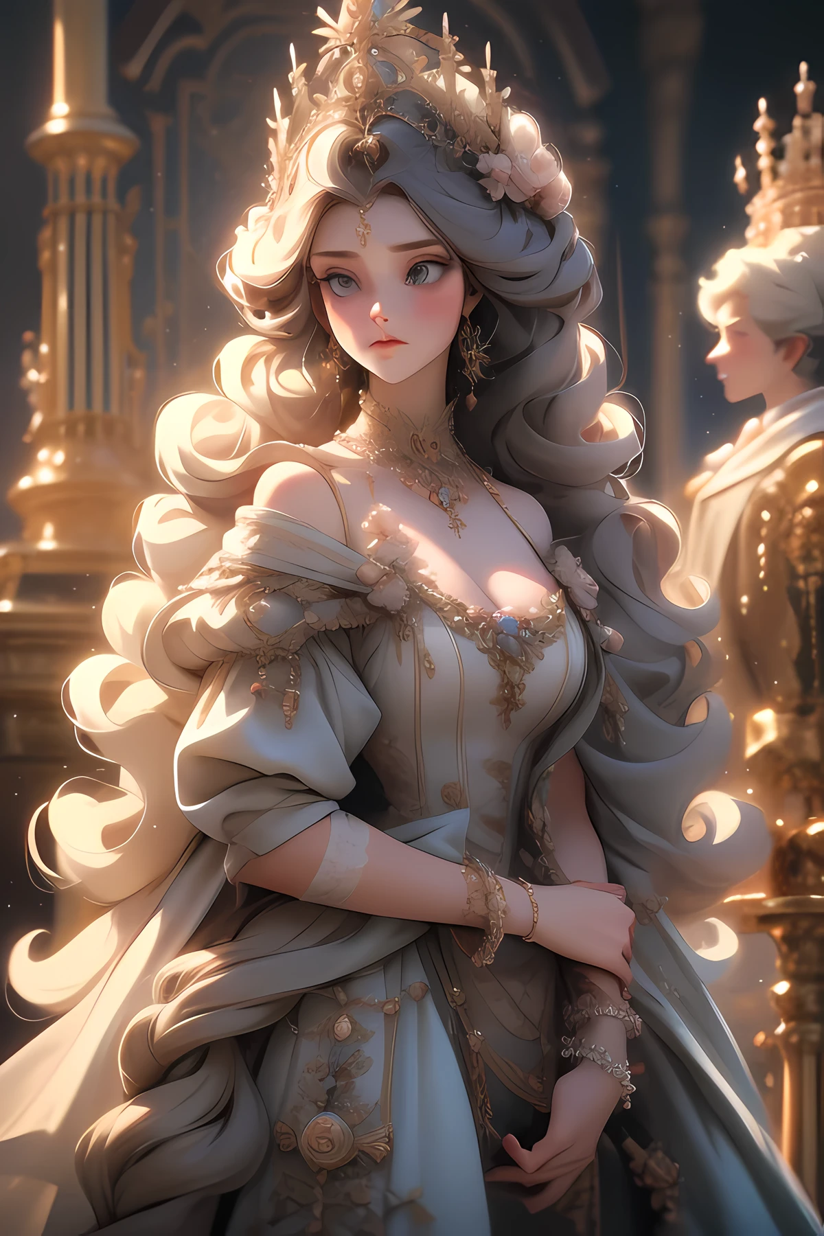 her long, luscious hair cascades down shoulders, Her big, pendulum chest, With rosy tipped nipples, Published for anyone to see, Wrist cuffs and a removable collar adorn your arms, she is strong and proud