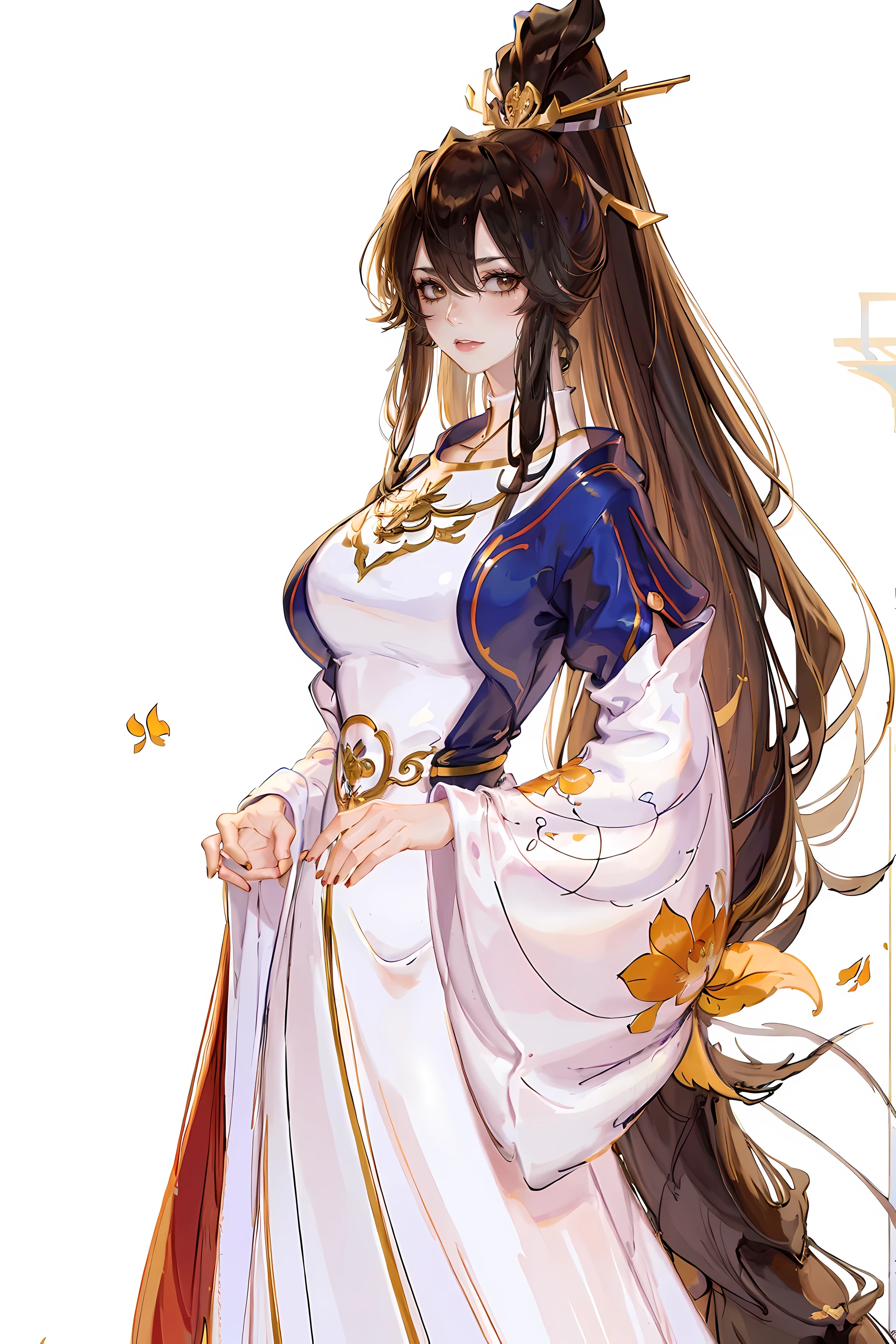 (((masterpiece, best quality, ultra high resolution, CG unified 8K wallpaper, best quality at best, super detailed, Ultra HD quality))), 1 beautiful, long hair, game fairy, red clothes, Hanfu, yarn, 流动的yarn布, jewelry, Good face shape, beautiful eyes, beautiful hairstyle, beautiful clothes, Reasonable structure