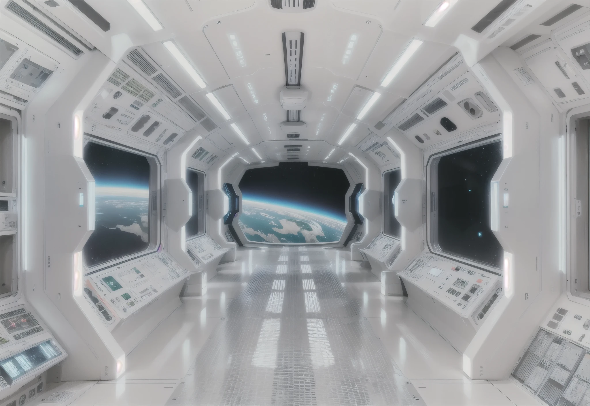 a close up of a Inside the spaceship部 with a view of the earth, High-tech spaceship interior, interior of alien spaceship, inside spacecraft, Futuristic spaceship interior, inside a space station部, Inside the spaceship, spaceship hallway, spaceship hallway background, inside a space station, Inside the spaceship部, in the spaceship of the future, Inside a futuristic military base