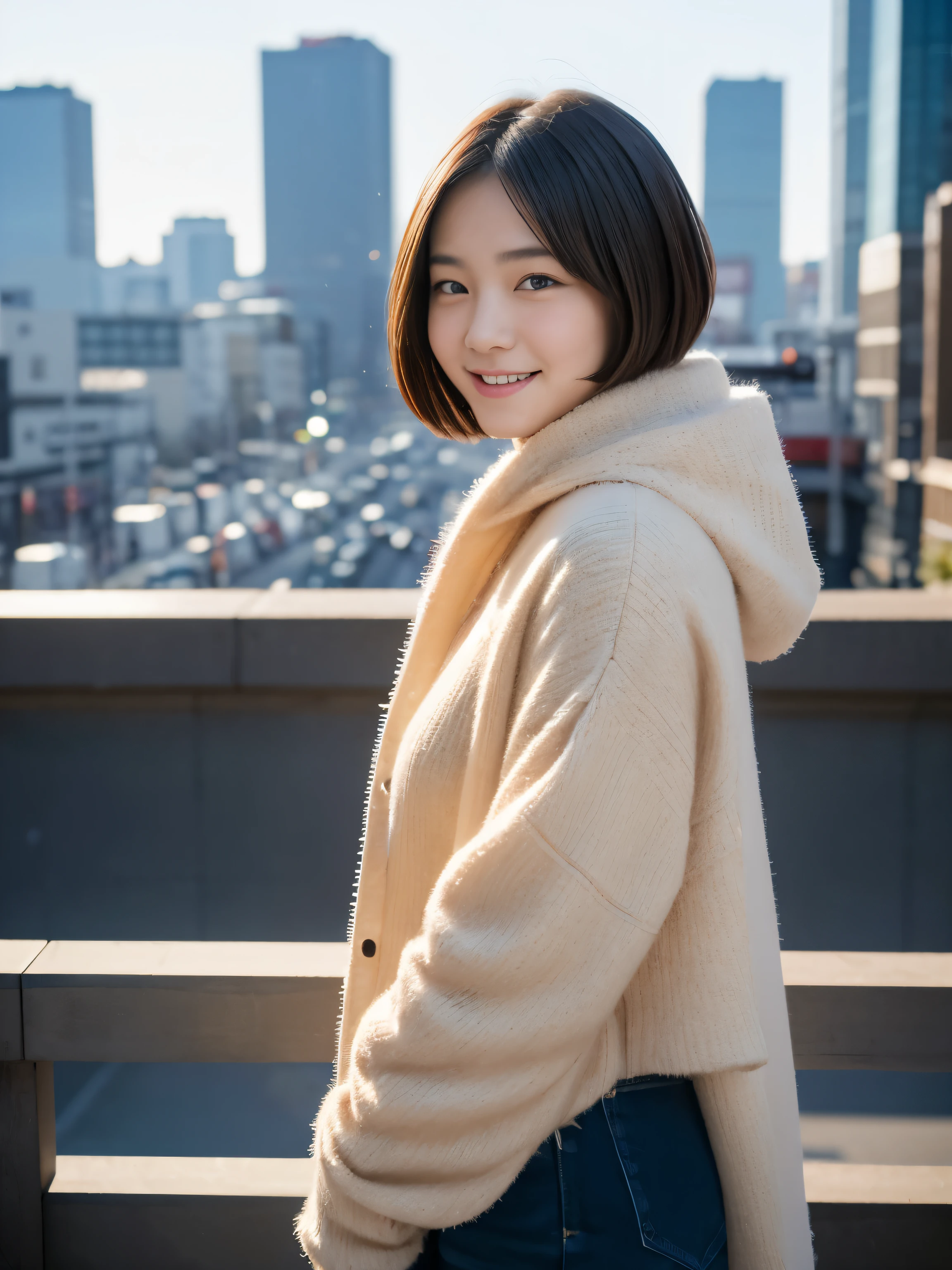 Nikon RAW Photos,8k yen, Fujifilm XT3,masterpiece, Highest quality, Realistic, photoRealistic, Super detailed,One girl,Nevshen, sweater, short hair,