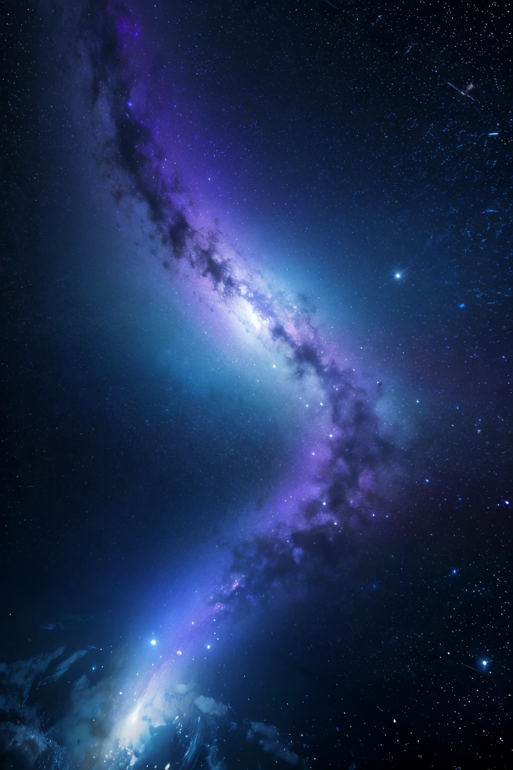 Blue sky gradient transition to universe,blue-violet tone,sense of technology