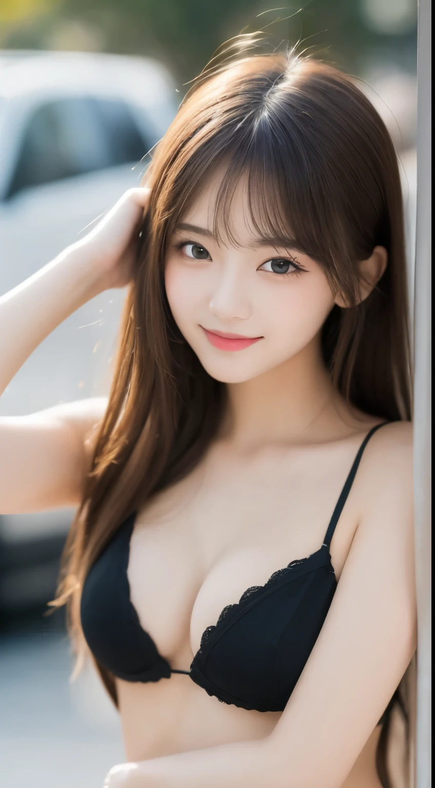 table top, highest quality, figure, super detailed, finely, High resolution, 8k wallpaper, 完璧なダイナミックな構figure, detailed and beautiful eyes, ladies fashion summer,medium hair,small breasts natural color lip, bold sexy pose,smile,Harajuku、20 year old girl、cute、sexy shot looking at camera