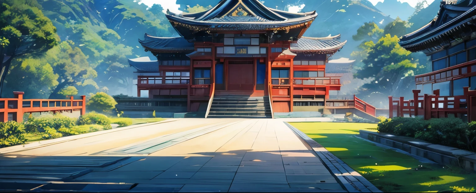 Blue theme ((( East Asian architecture Beautiful background ))) First trailer poster for the movie Manhwa covers Romantic book covers Novel covers Illustrated novels