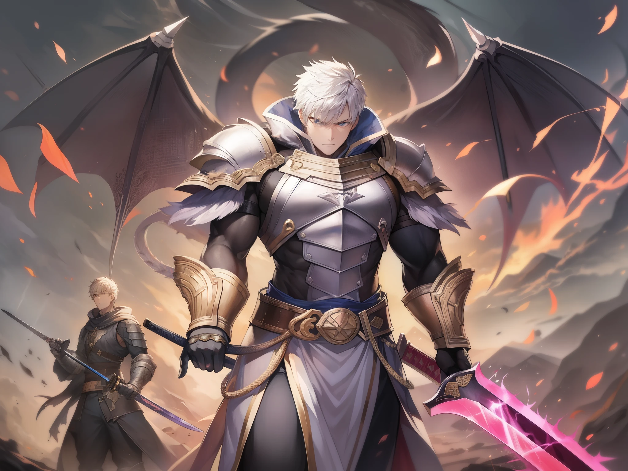berserk、guts、Dragon Slayer、Demon-slaying knife、It was too big to be a sword.、big、thick、heavily、And it was too rough。It was just a piece of iron、black short hair、muscular body、black armor、giant sword「earth sword」or「Guin Saga」It is said that it was inspired by。(earth swordは山くらいの大きさ。) 「If there really was a person with a great sword, how much muscle would he need?、What action does it take when you shake it?」、It's a rough and rough weapon, but、It is also a first-class sword.、The sharpness is excellent。Size, weight, durability, and destructive power that can kill a dragon、