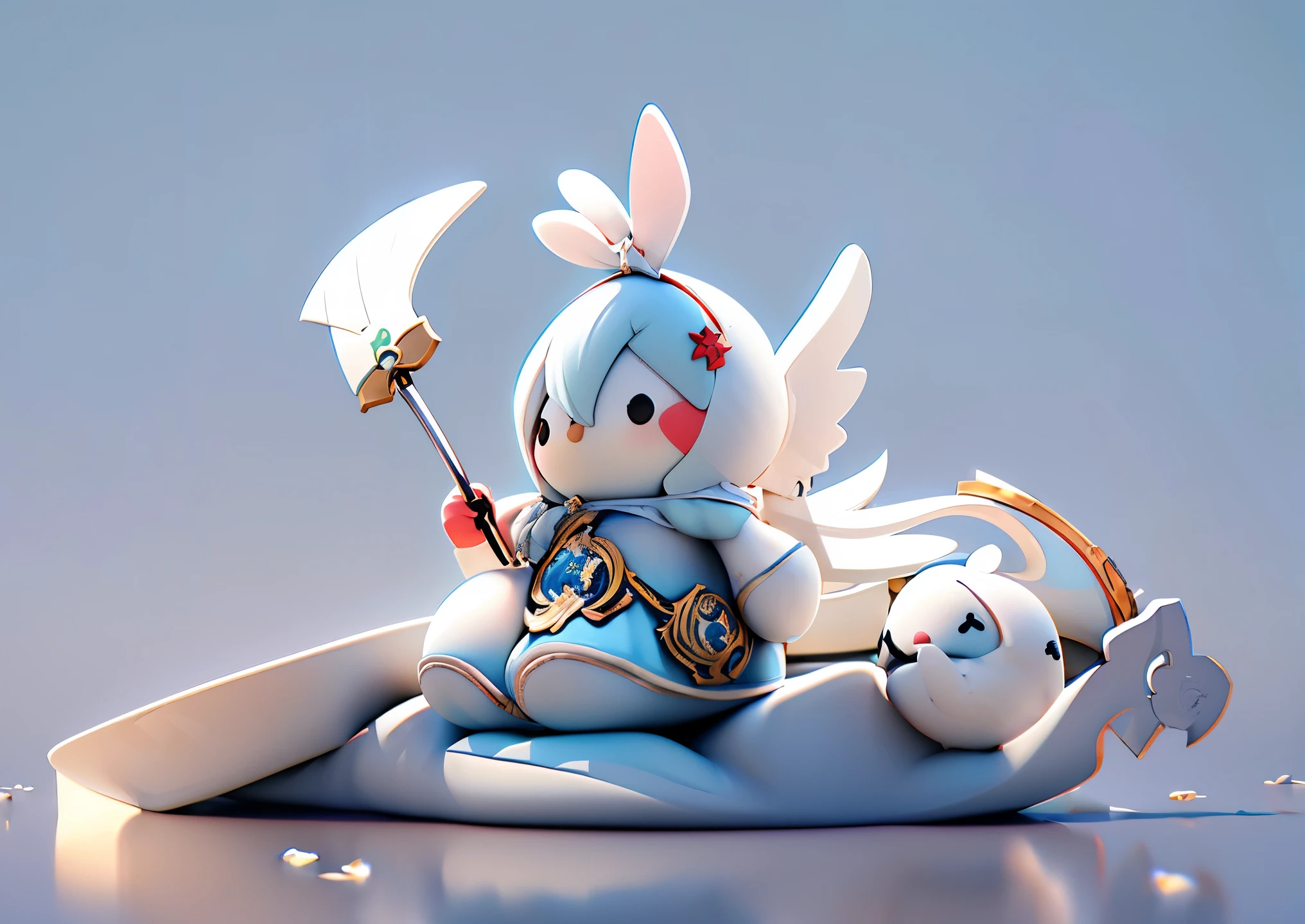 Pato com espada, melhor qualidade, 3d, fundo branco