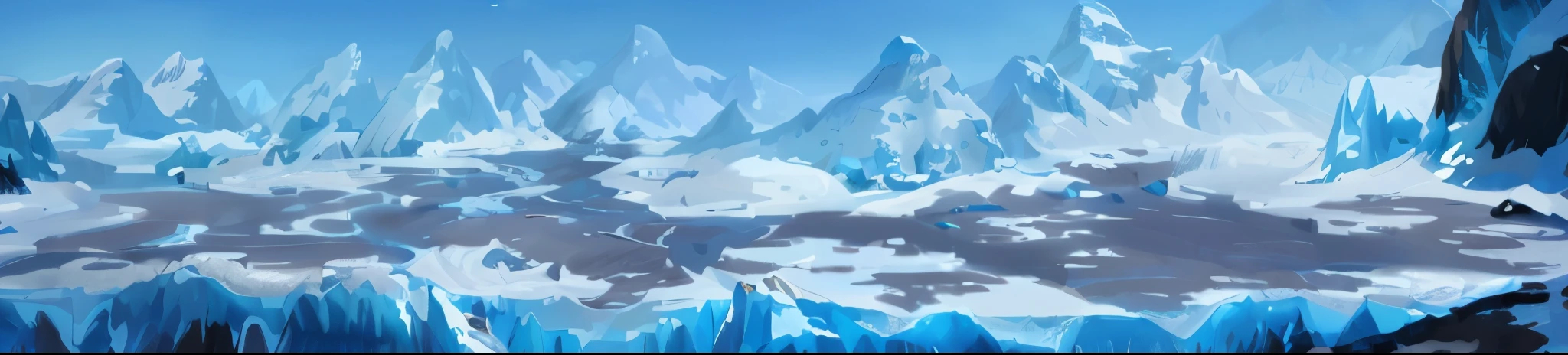 painting of a mountain with ice and snow on it, icey tundra background, ice mountains in the background, icy mountains, winter concept art, icy landscape, icy mountains in the background, ice mountains afar, snowy mountain background, with a snowy mountain and ice, background art, pillars of ice background, concept art. epic landscape, concept art wallpaper 4k