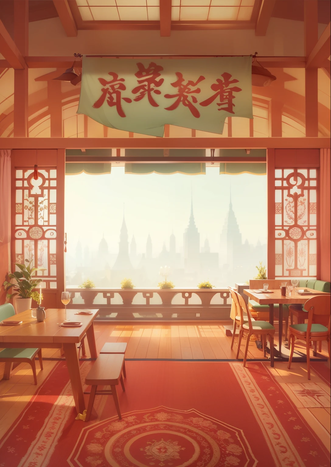 have a room，red carpet，The carpet is also red, pub background, interior background art, fantasy pub background, cozy cafe background, ballroom background, Depicting the background of the temple, personal room background, Detailed Landscape—Width 672, anime background art, temple background, anime background, cozy bistro, background art, Random background scene, ballroom background