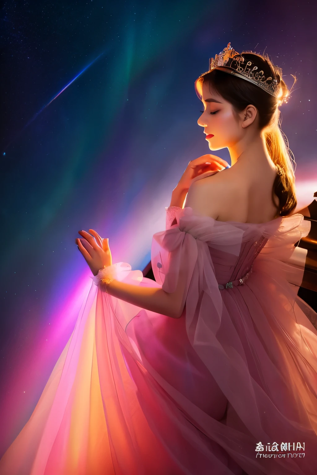 Princess Aurora sleeping beauty back view