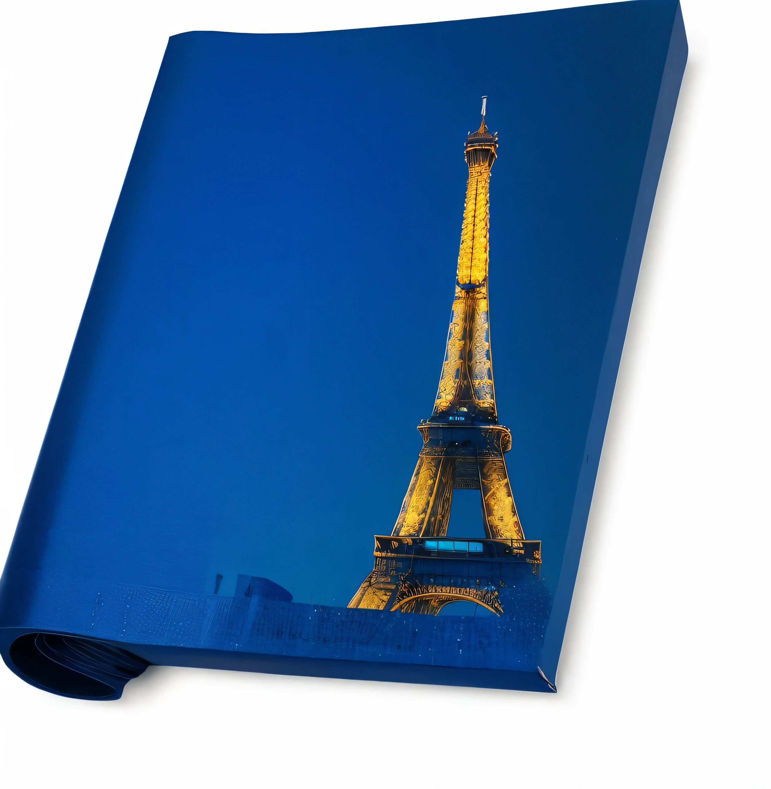 Paris, Indigo, Eiffel Tower, blue background, Shine Safi