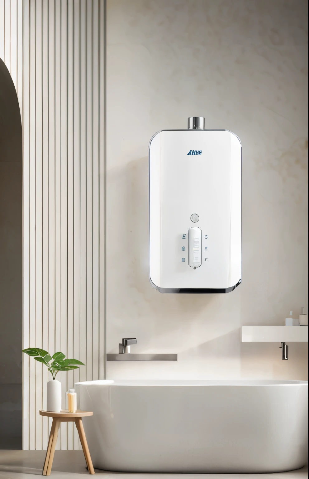 ailed), Product poster, water heater display, clear images,bathroom,natural lighting, (sunshine:1.5),soft light,product photography, commercial photography, intricate details, 32K picture quality, product display, tography light, product photography, ecommerce images,