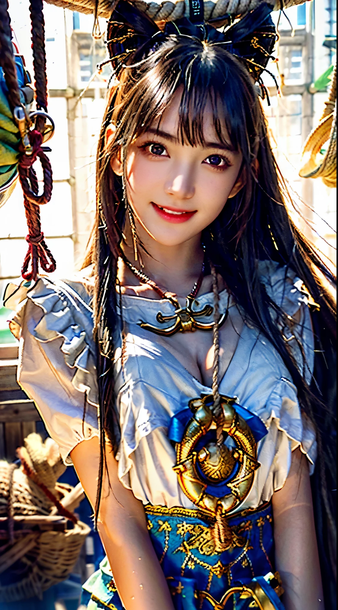 High resolution symmetrical images, Japanese film photo of a woman with colorful tattoos on her waist, chest and arms, Big mouth cleavage、(((Full body tattoos)))、 Large tattoo on the chest、(Lotus tattoo)、 (((close up chest, Underarm, 胸のAngle from below))), blonde braids, short hair, ((Art Nouveau)), (Ecstasy Face), (Alphonse Mucha), Small earrings, ((on the road, wood, Buildings in medieval Europe)), Angle from below、(Anatomically correct)、(Perfect body proportions)、(Natural Hands、Natural Fingers)、(Breast Goddess, Woman born from flowers, ((Round face)), Realistic Eye Size, Droopy eyes, smile,I'm bathed in dazzling light
