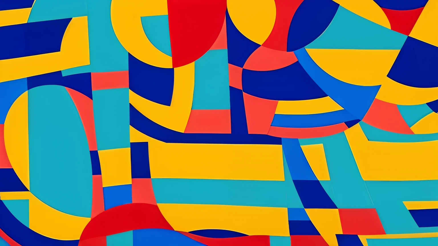 Generate an abstract geometric composition inspired by the precise color studies of Joseph Albers. Use flat, nested squares or rectangular shapes arranged in a concentric format against a neutral background. Each shape should be rendered in a pure, saturated primary color - red, blue, or yellow. However, the arrangement and layering of these colored forms should create powerful optical illusions and visual effects. Employ vibrant complementary color combinations and experiment with perceived changes in hue, intensity, and depth based on the interaction of adjacent colors. The end result should be a visually striking and deceptively complex image that celebrates the optical power of color and form, reminiscent of Albers' iconic Homage to the Square series.