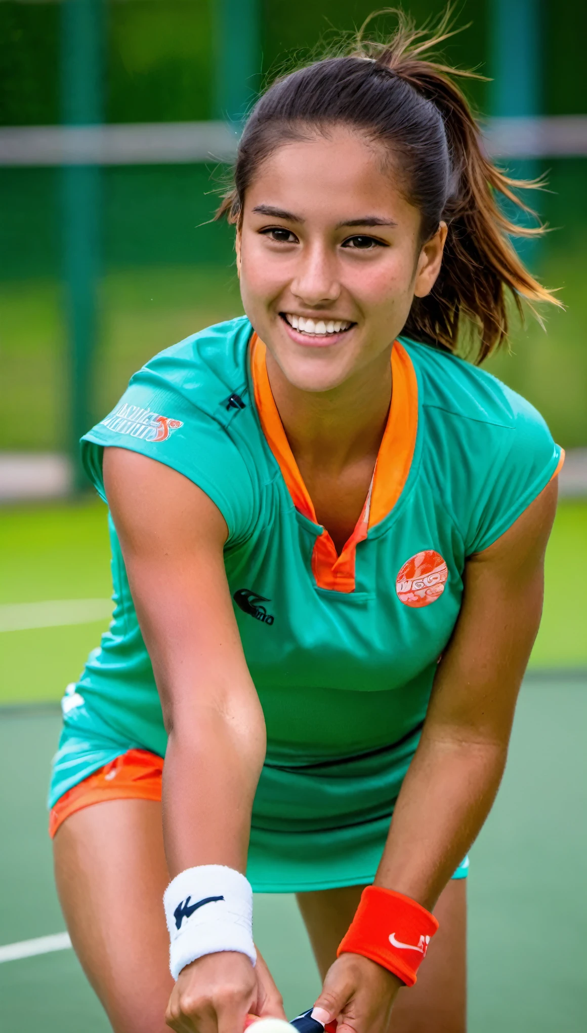 Xoco Girl PADEL PLAYER
beautiful
Age: 17
Height: 5’7”
Weight: 145 lbs
Hair color long dark brown
Eyes color bright green eyes
Handedness: Right-handed
Court Position: Left side
Skills:
Agile movement
Quick reflexes
Strong serving
Good net play
Good at playing shots with chiquita
Excellent track coverage
Personality:
Confident
Competitive
Determined
Charismatic
Good sportsmanship
Can play under pressure
Characteristics:
Athletic build
Good hand-eye coordination
Strong work ethic
Good communication skills
Good team player
Energetic and enthusiastic
Xoco is a passionate and determined padel player. She has an outgoing personality, always looking for ways to improve her game.
Xoco is also very competitive, knows how to have fun while playing too!
Her enthusiasm for the sport makes her a great teammate and opponent alike.
She is an excellent padel player who is known for her quick movements, quick reflexes and strong serving. She is confident and competitive, has strong skills to temper and manage emotion in the team especially under strong pressure.
She is charismatic and has a good sense of sportsmanship, and is able to play well under pressure. She is athletic and has good hand-eye coordination, and is a hard worker who is always striving to improve her skills.
Xoco is also a good team player, and is able to communicate effectively with her teammates on the track.
strong forehand and a Great chiquita and bandeja.
She is also known for her agility and quick reflexes on the tracks.