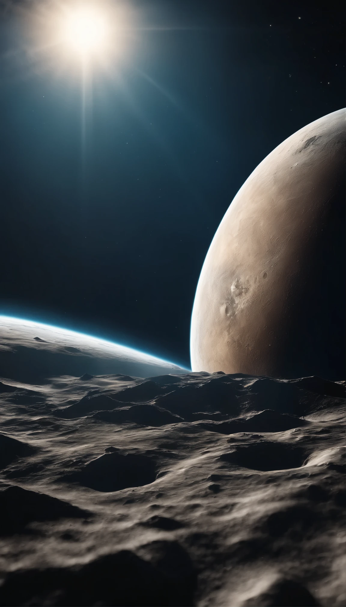 View of the Earth from the Moon,spectacular,Sunlight exposure,8K,high quality