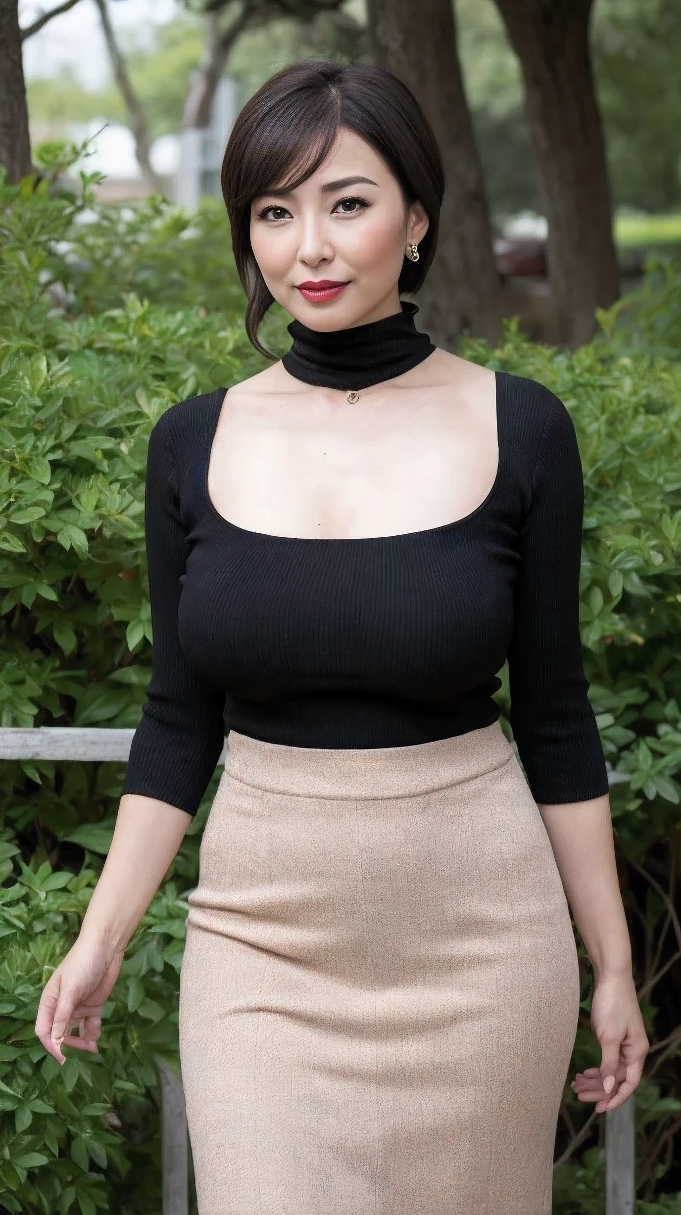 RAW Photo, DSLR BREAK
(kkw-ph1:0.9) BREAK
half body portrait of 1 young 20yo woman, black hair, wearing black dress, perfect eyes, black eyes, perfect lips, perfect nose, professional color graded, wonderful woman, dark background, cute woman, small tits , smiling, open legs, showing butt