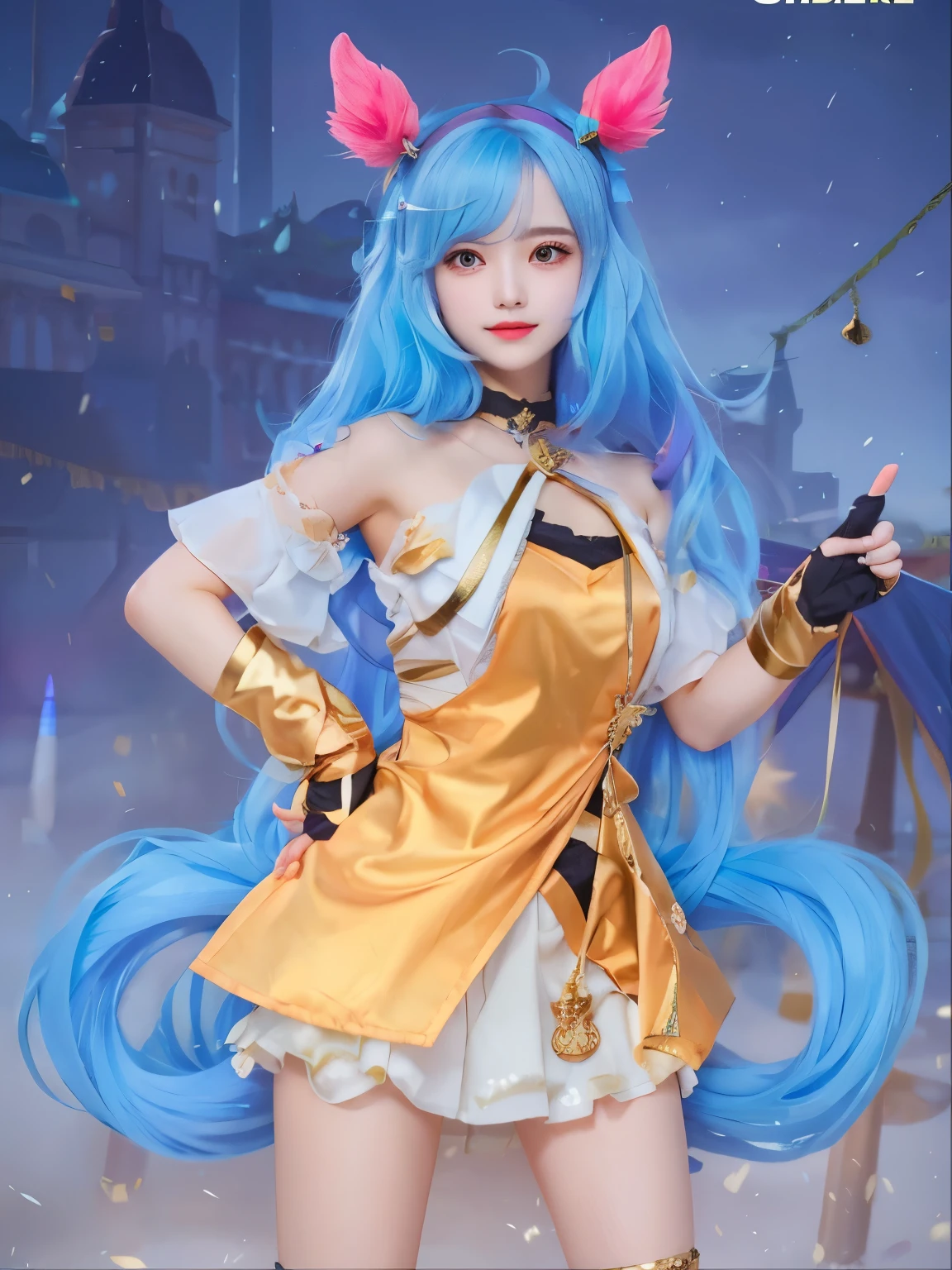 finely detail, hight resolution, hightquality、Perfect dynamic composition, Beautiful detailed eyes, Medium Hair, 、Natural Color Lip,Kamimei、Blouses and flared skirts、20 years girl、1 persons、Transparent skin、Glowing hair、masutepiece, Best Quality, Illustration, Ultra-detailed, finely detail, hight resolution, 8K、The correct state of the human body、Crouch down、pretty pose,dishevled hair,beauty legs,Perfect beautiful face,KPOP Idol Face,Anatomically correct condition (make sad face)
