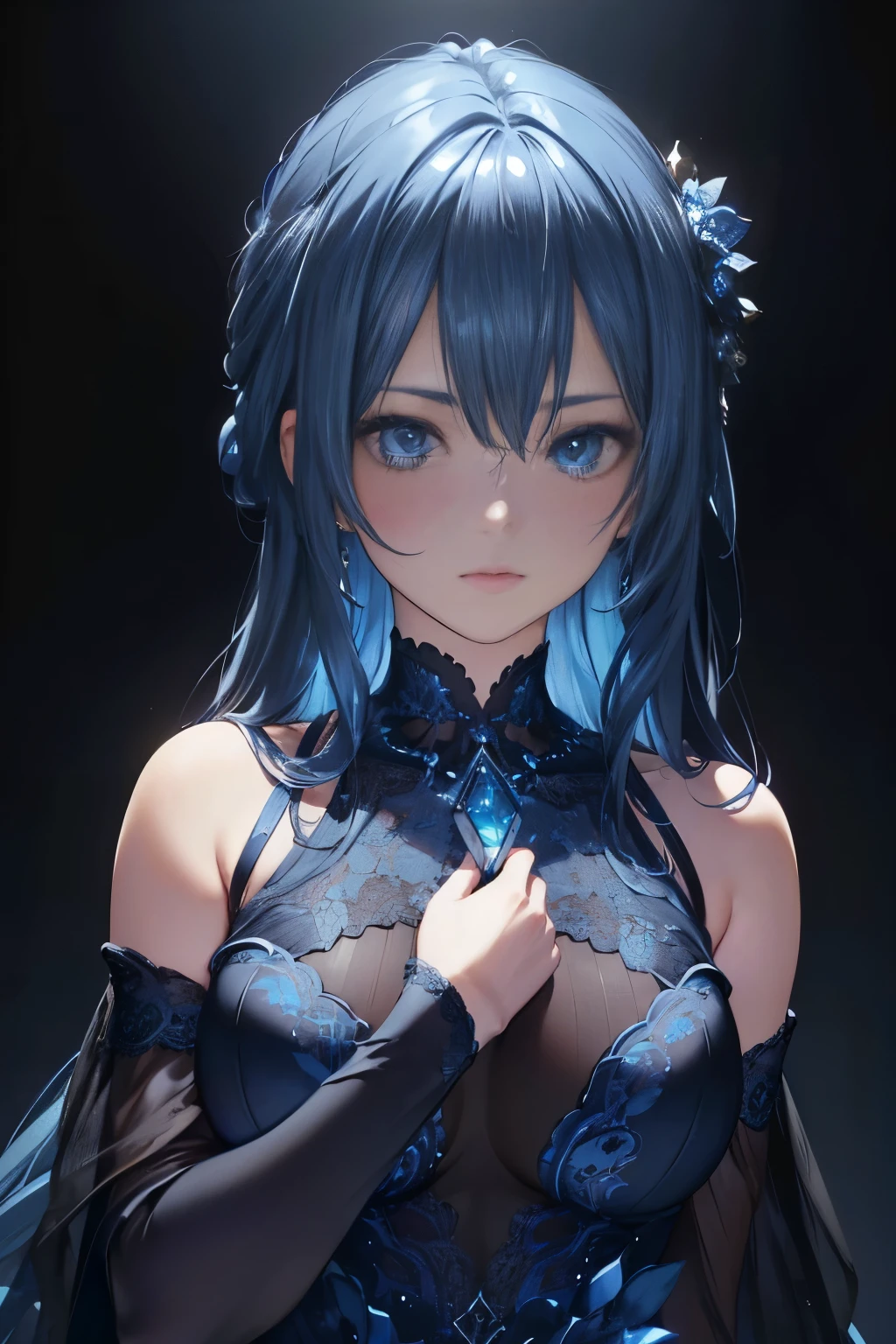 Black background, blue code: This masterpiece image boasts a high resolution of 1980*1080 pixels. The code's intricate blue hues create an enchanting ambiance against the stark black background. The photorealistic rendering brings out every detail, making this image a true work of art. (Realistic, Photorealistic: 1.4)