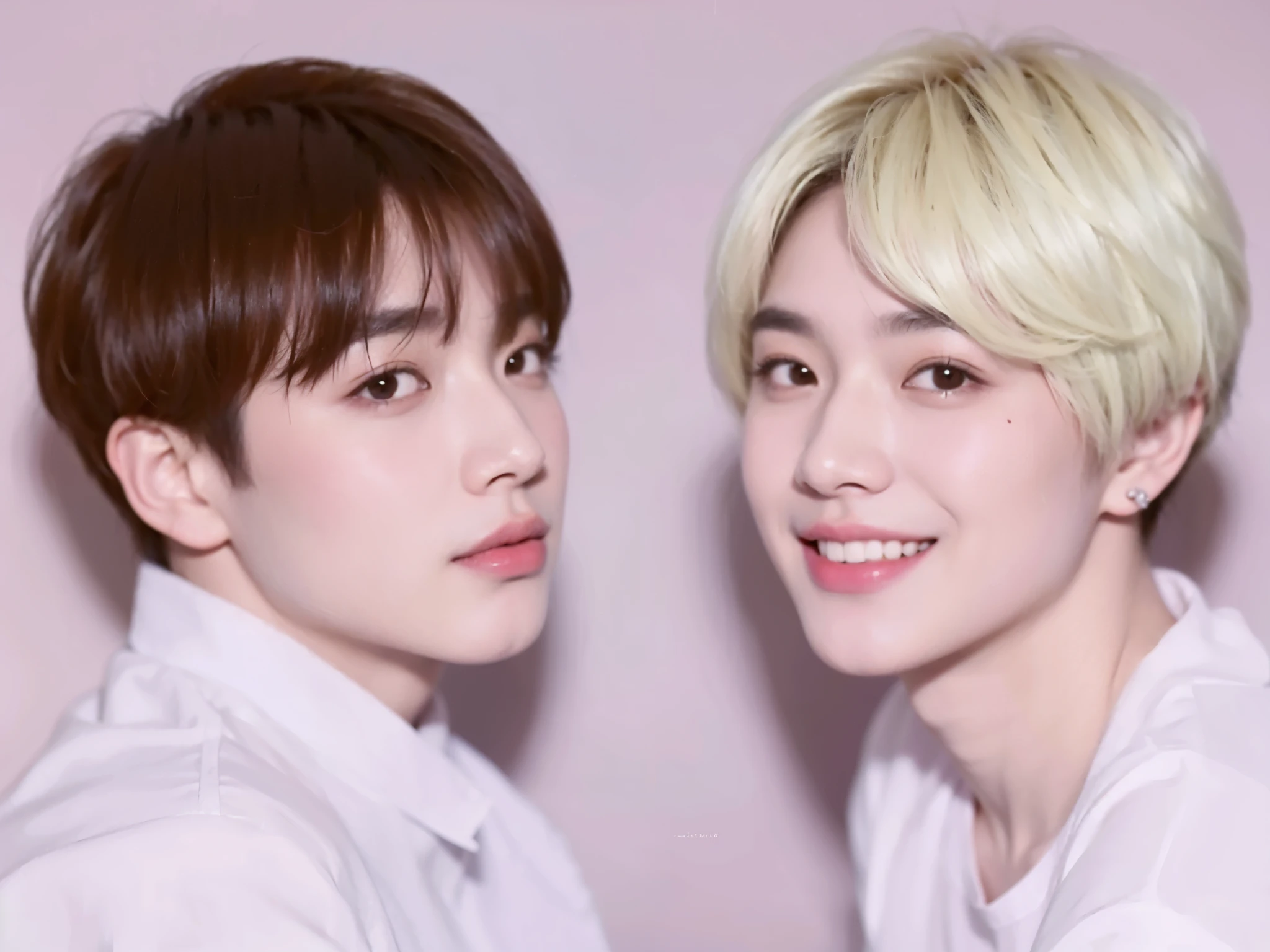there are two Asian men with short hair posing for a photo, [ foto realista ]!!, [ arte digital ]!!, inspirado em Kun Can, arte digital. @mariomaniacdude, they are close to each other, [ foto realistagraphy ], fanart de alta qualidade, inspirado em Yanjun Cheng, pintura beatufil, [ [ hiperrealista ] ], Imagem realista