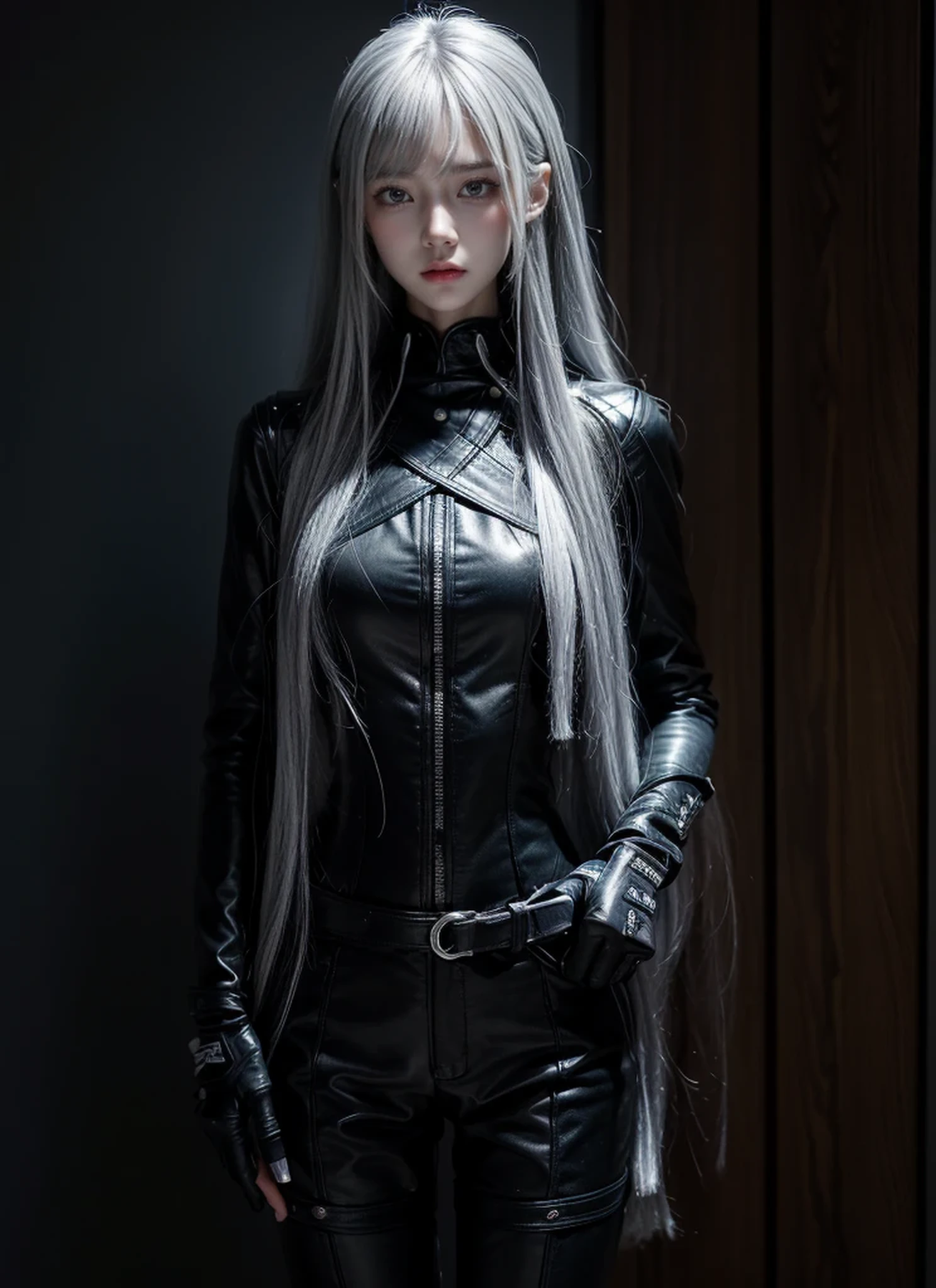 {{Grell}},shiny hair,4 fingers,sharp gaze,{{{{{White eyes}}}}},{{{{{White eyes}}}}},{long hair},{{straight hair}},black gloves,black clothes,black military suit,{military},{{{{{dull bangs}}}}},Hard hair,(slanted eyes},{{whole body},{{{1 girl}}}, {{{{silver hair}}}},{{{Tsurime}}},36 years old,white people,silver eyes,thin,{{{masterpiece}}}, {{{highest quality}}}, {{Super detailed}}, {shape}, {{very delicate and beautiful}},very detailed,Detailed completeness,detailed hyper,military服,{{bangs}},{{Fishing eyes}}