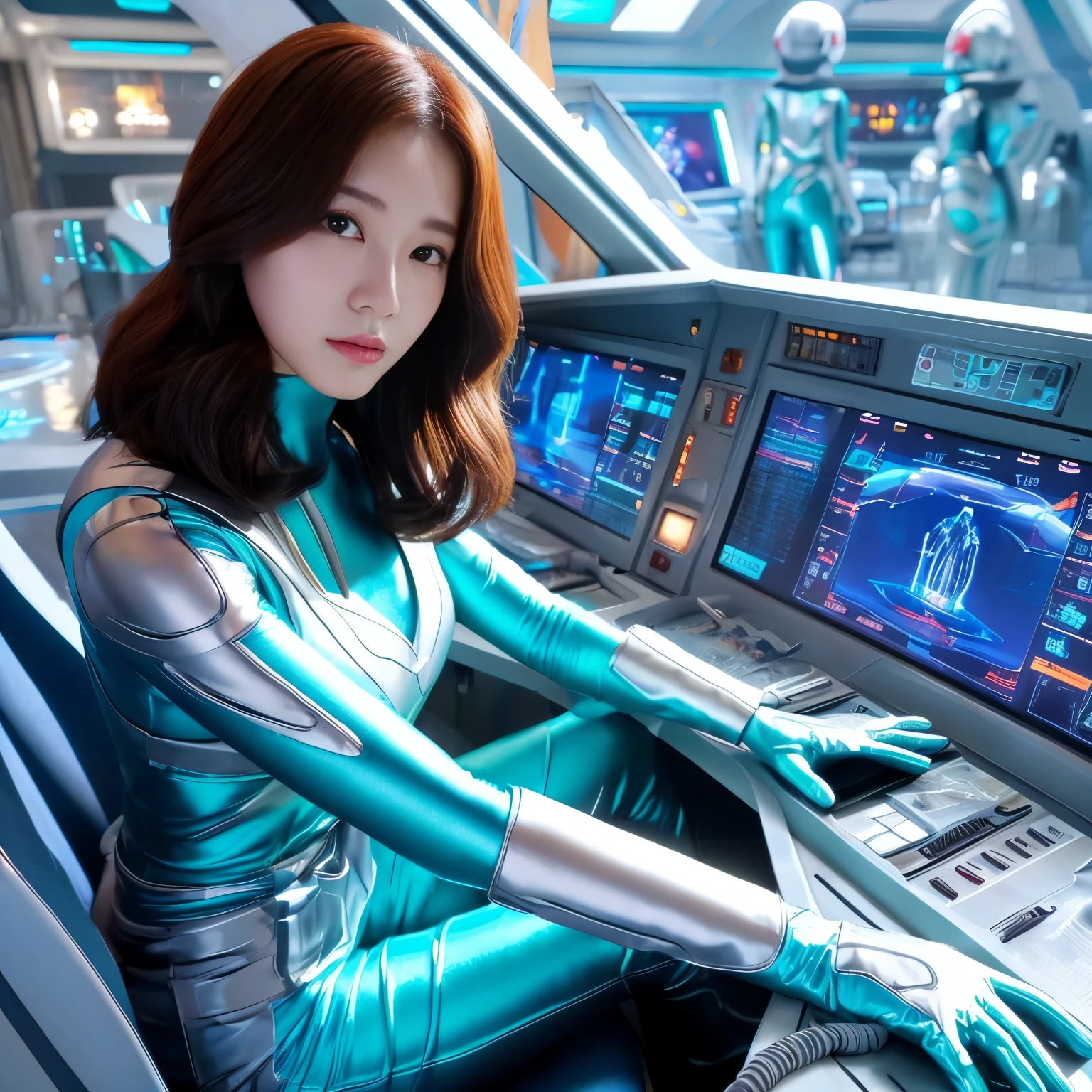 best image quality、Super high resolution、(realism:1.4)、Korean beauty star、The most beautiful KPOP star、horny face、Horny Korean makeup、erotic expression、A body that makes you want to touch it、erotic photos、((Realistic shiny satin fabric texture、High-gloss stretch satin fabric that is smooth and smooth to the touch.、The drape of the curved part of the shiny satin fabric、strong shiny costume、The smooth and beautiful quality and luster of the costumes、A shiny costume made of high-quality satin fabric with high density.、Smooth to the touch oil light liang ice 縝绸 ultra-class battleship skin coat COS、Super Sentai Women's Heroine Suit、Texture of costumes that satin fetishists respond to、Thin, glossy stretch satin fabric)),8K photo quality