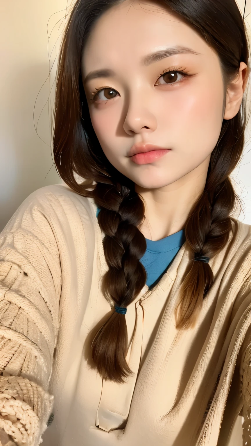 ((Highest quality, 8k, masterpiece :1.3)), One girl, Beautiful woman with slim abdominal muscles :1.3, (Random Hairstyles, Huge breasts :1.2), Casual clothing :1.2, indoor, Highly detailed face, Fine grain, double eyelid、Japanese women