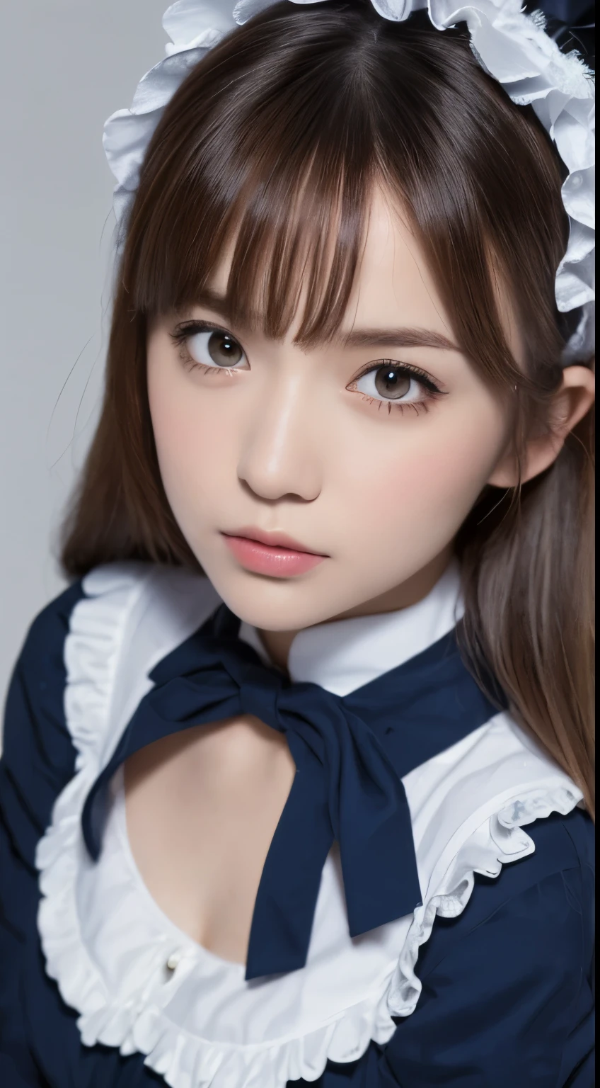 Highest quality, (beautiful)、maid Cafe、Brown Maid、Shoot from above