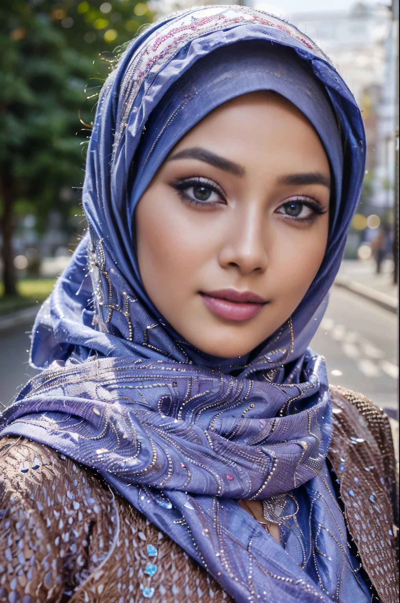 (best quality,4k,highres),vivid colors,close-up,beautiful detailed blue grey eyes,beautiful detailed lips,detailed eyelashes,expressive face, skinice soft face,confident expression,young indonesian muslim woman,simple hijab fashion,colorful background,stylish accessories,striking red jacket,contrast with background,graceful posture,outdoor setting, walking in tokyo,fashionista,proud of her heritage,joyful mood,fashion-forward,girlpower,strong and independent woman,positive attitude,eyebrows on fleek,professional natural makeup,contemporary fashion,emphasize the eyes,flawless skin,high-quality photography,portrait photography,hijab style inspiration,empowered and elegant,lens flare effect,soft lighting,studio shot,embrace diversity,celebrate individuality,cultural pride, photon mapping, vivid colors, 