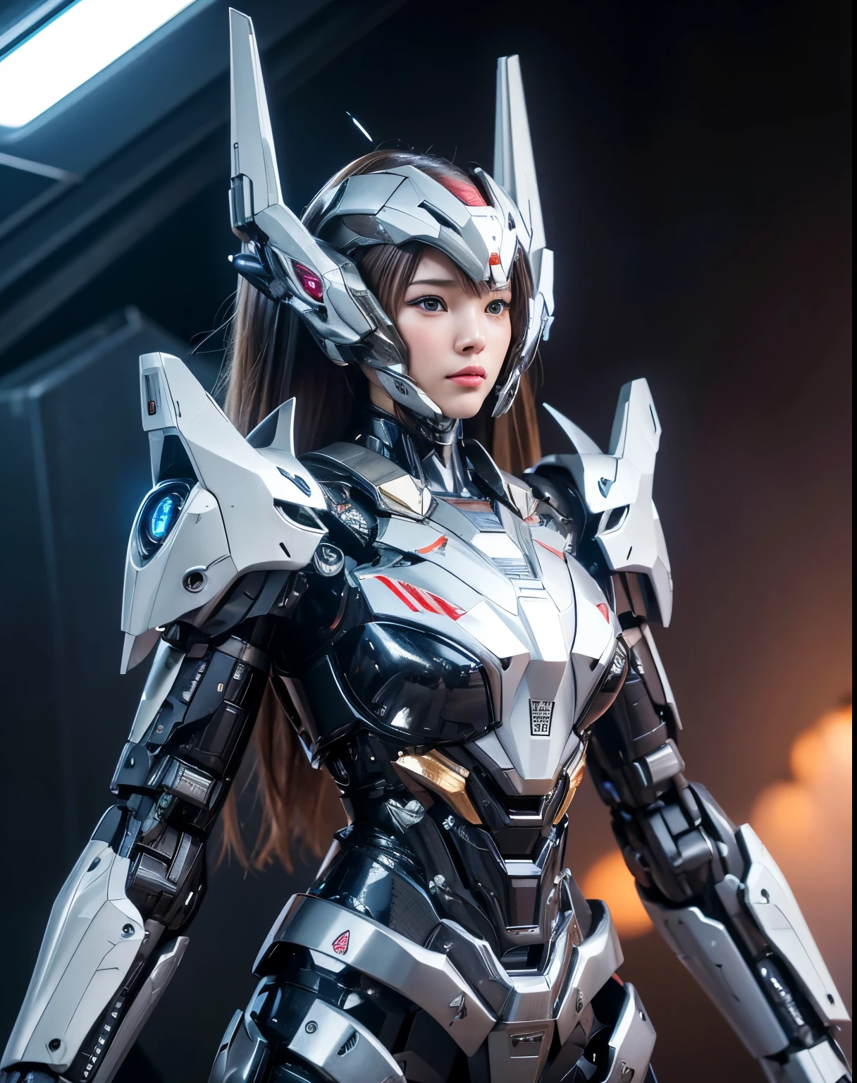  Super detailed, advanced details, high quality, 最high quality, High resolution, 1080p, hard disk, beautiful,(war machine),beautifulサイボーグ女性,Mecha cyborg girl,battle mode,Mecha body girl,She is wearing a futuristic war machine weapon mecha,