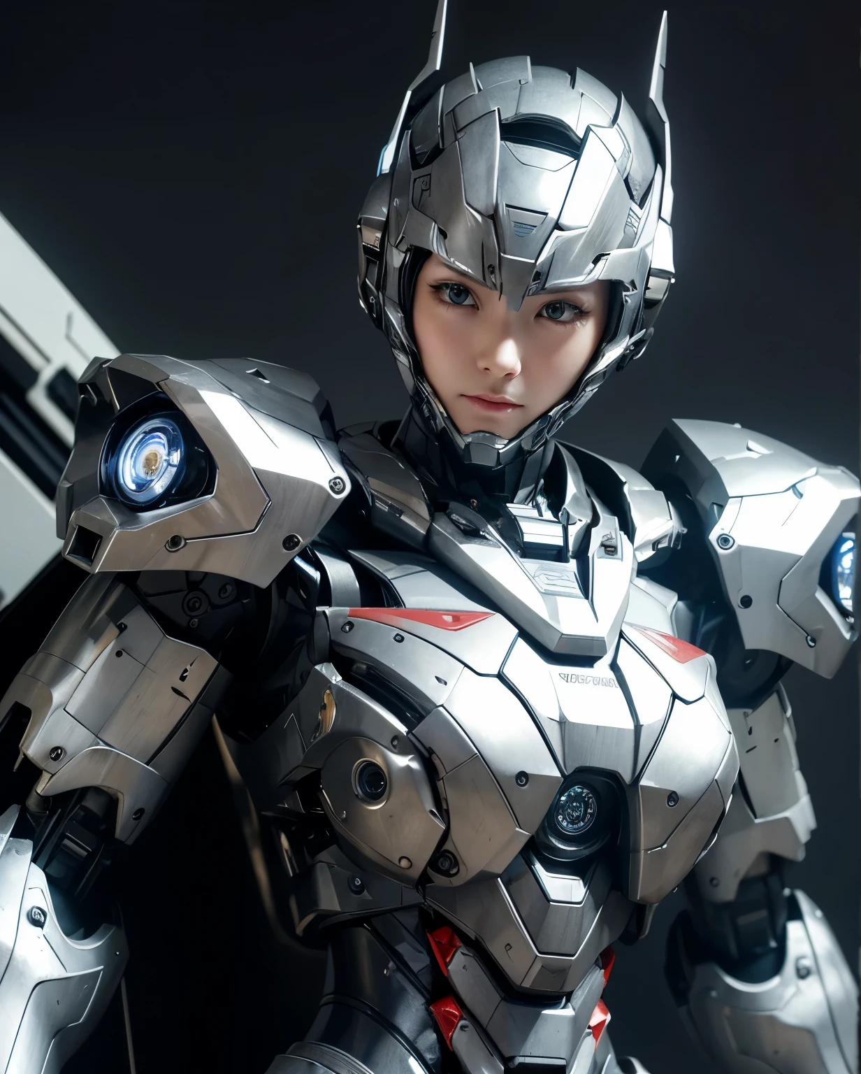  Super detailed, advanced details, high quality, 最high quality, High resolution, 1080p, hard disk, beautiful,(war machine),beautifulサイボーグ女性,Mecha cyborg girl,battle mode,Mecha body girl,She is wearing a futuristic war machine weapon mecha,front