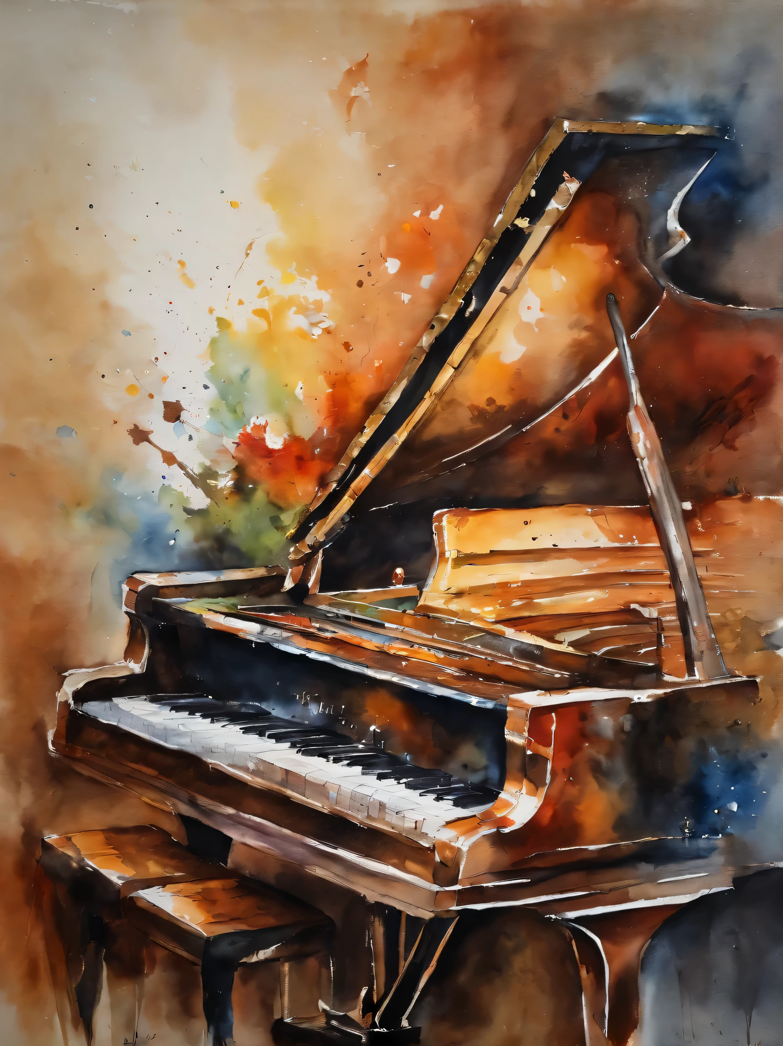 masterpiece、jazz、jazzプレイヤー、wood base、piano