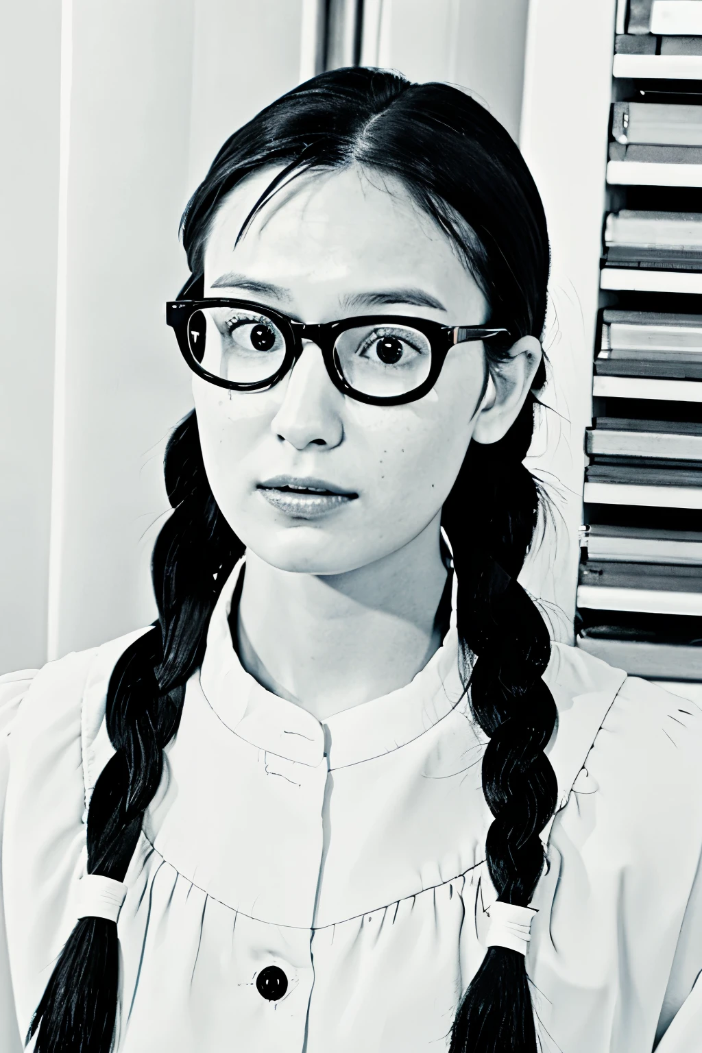 ((PhD)),((glasses)),(Braid),female