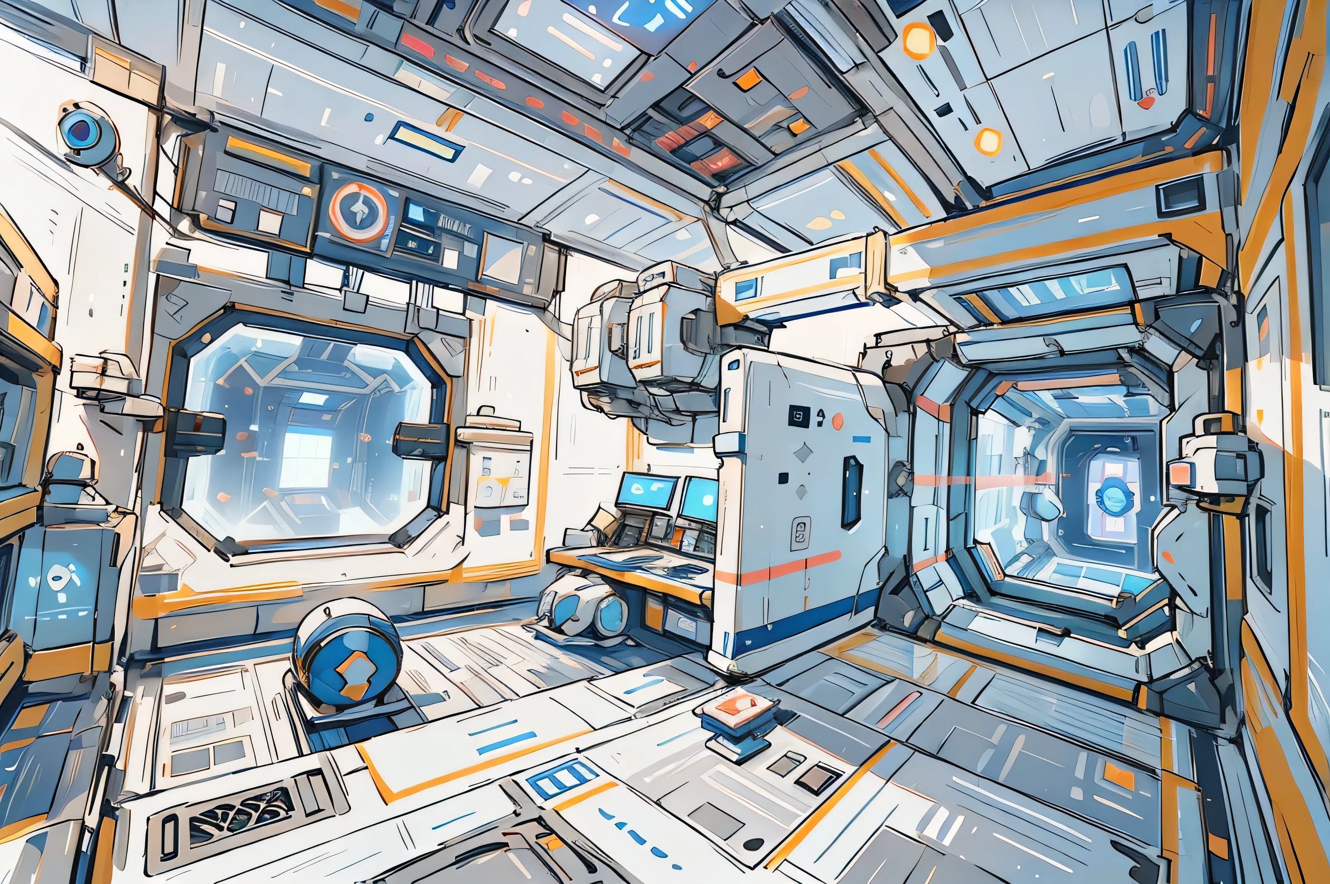 a close up of a space station with a window and a lot of equipment, space station interior, inside a space station, inside a crowded space station, on space station, in a space station, space station vore station, on a space station, room of a spacecraft, space station, on a crowded space station, space station light reflections