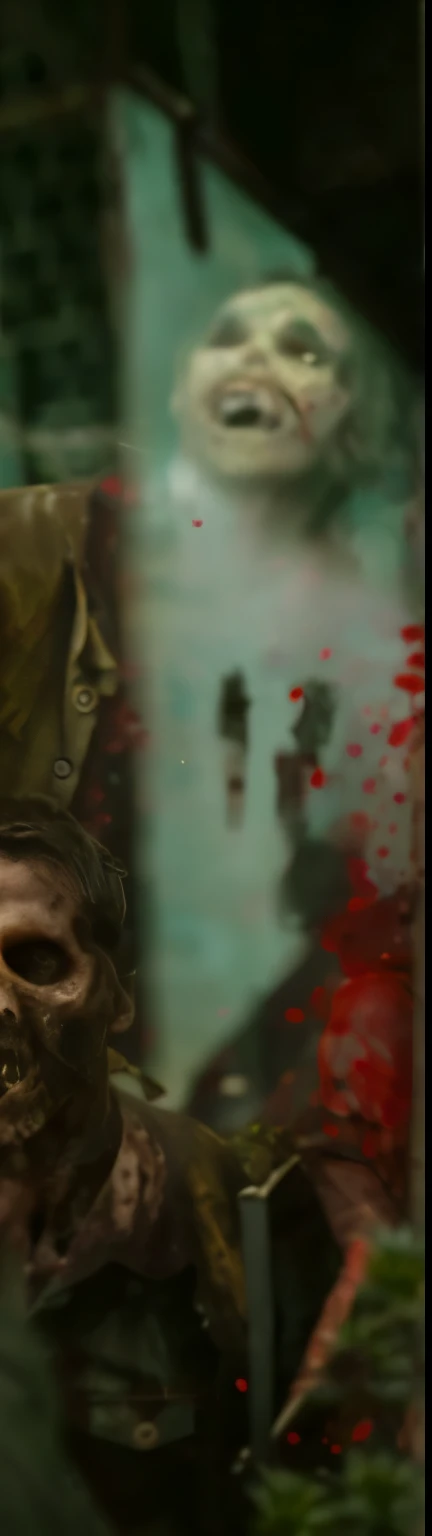 (Best quality, 8k, 32k, Masterpiece, UHD:1.2) "Transform the subject into a terrifying zombie with decaying flesh, sunken eyes, and a menacing expression. Start by altering the subject's facial features to appear more gaunt and skeletal, with hollowed cheeks and prominent bones.

Distort the skin texture to simulate decay, adding patches of rotting flesh, exposed muscle tissue, and open wounds. Incorporate bruising, discoloration, and blood stains to enhance the gruesome appearance of the zombie.

Adjust the subject's eyes to appear lifeless and glazed over, with dilated pupils and dark circles to convey an eerie and unsettling gaze. Consider adding subtle glowing effects to suggest an otherworldly presence or supernatural affliction. ((zombie))

Modify the subject's clothing and accessories to appear tattered, torn, and blood-stained, reflecting the chaotic and savage nature of a zombie apocalypse. Add elements of dirt, grime, and debris to further enhance the sense of decay and deterioration.

Experiment with dynamic and cinematic lighting to create dramatic shadows and highlights, intensifying the ominous atmosphere and adding depth to the scene. Utilize eerie hues of green, blue, and gray to evoke a sense of dread and unease.

Incorporate subtle visual effects such as smoke, fog, or mist to enhance the eerie ambiance and add an element of mystery to the composition. Experiment with composition and framing to create a compelling and chilling portrayal of the transformed zombie.

Overall, the goal is to evoke a sense of horror and dread through the transformation of the subject into a terrifying zombie. Pay close attention to detail and atmosphere to create a truly spine-tingling depiction of the undead." ((refelction))