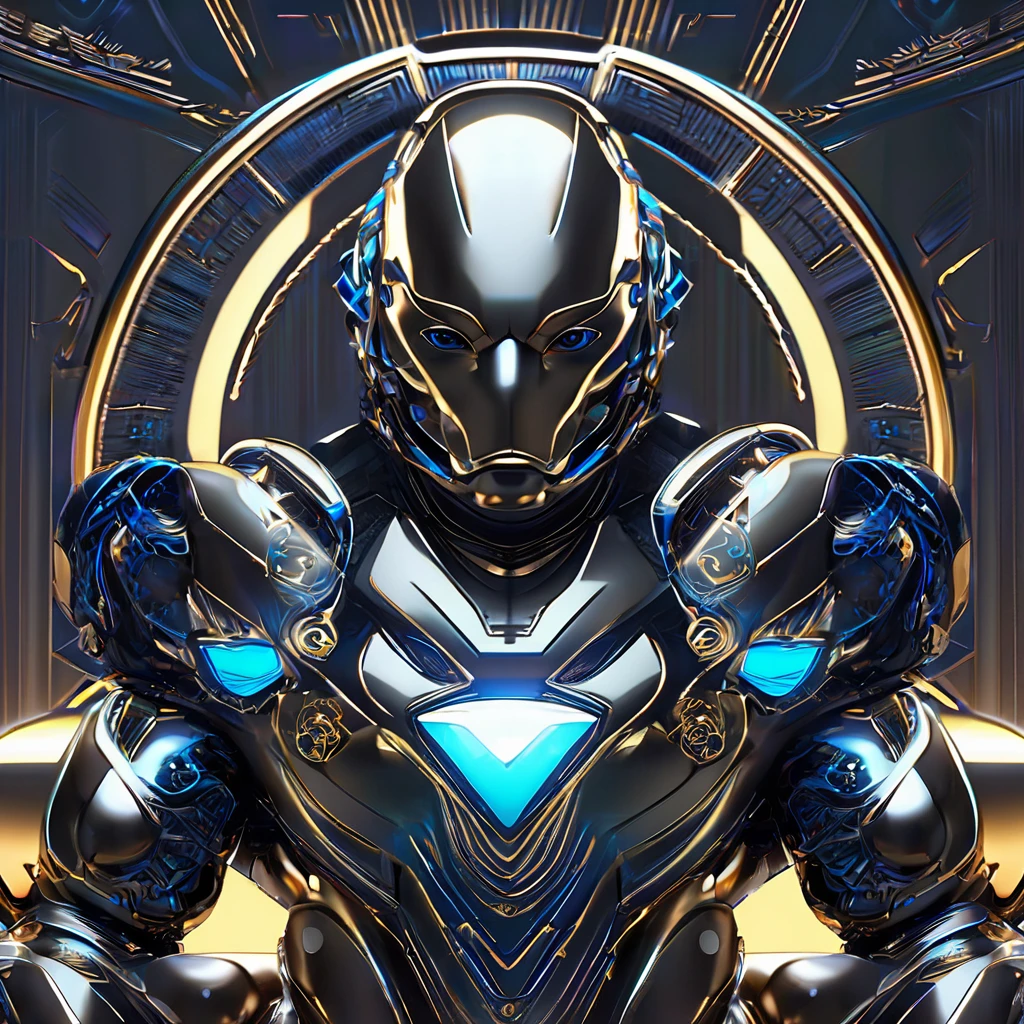 Symmetry, aesthetic, extremely detailed, symmetrical, Symmetry!! portrait of pitbull, sci-fi armour, tech wear, glowing lights!! sci-fi, intricate, elegant, highly detailed, digital painting, artstation, concept art, smooth, sharp focus, illustration, art by artgerm and greg rutkowski and alphonse mucha