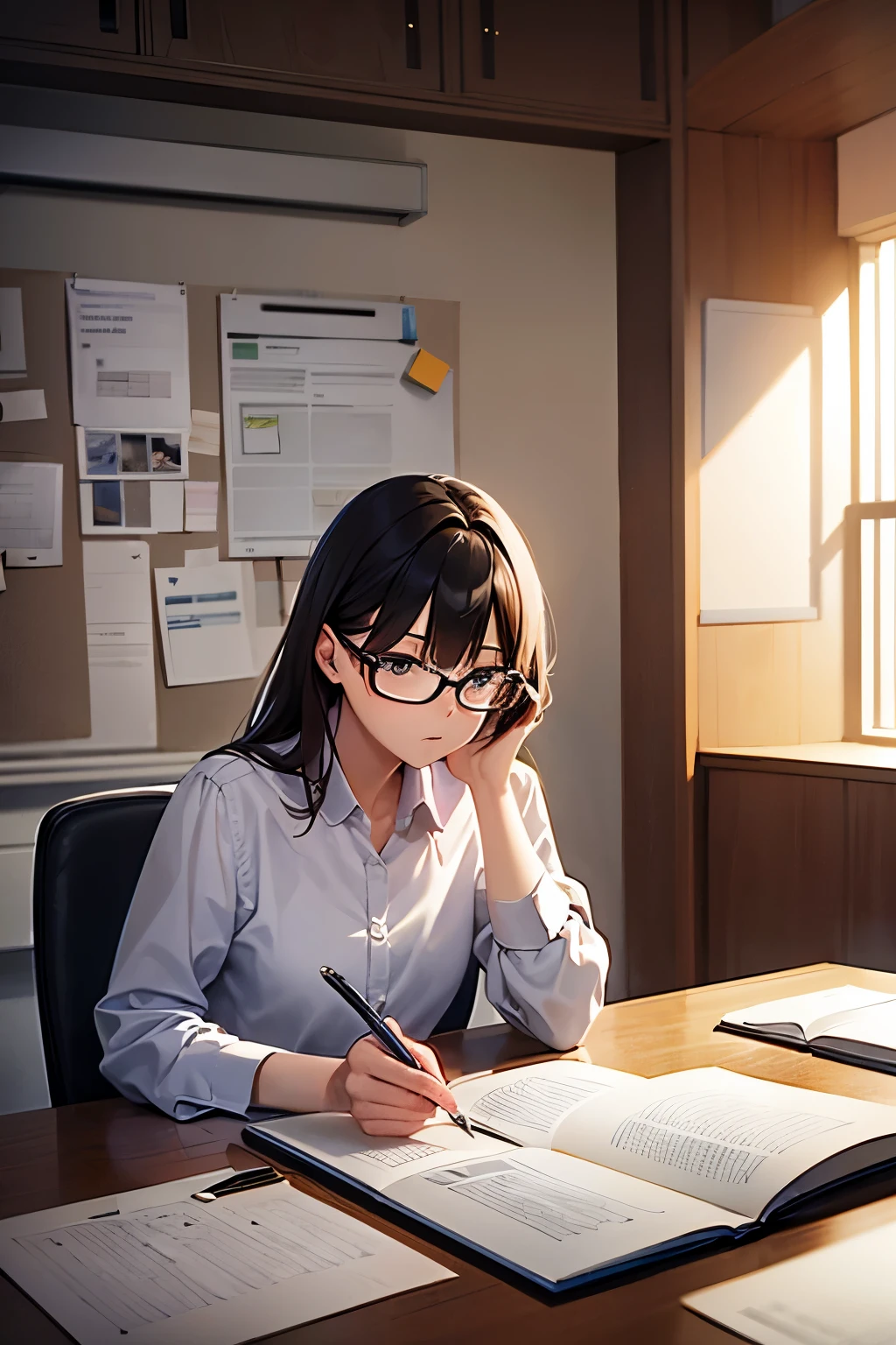 Masterpiece, highres, high Quality, innovative mind, thinker, pensive expression, deep in thought, sitting at a desk, quill in hand, scroll with ideas, intellectual, smart, well-dressed, shirt and trousers, glasses perched on nose, light bulb above head, brainstorming, brainstorming session, office background, focused, determined, holding a notepad and pen, contemplative, idea generator, inspiring, creative mindset.
Or
Aesthetic Masterpiece, Ultra-detailed, Idea Person, Brainstorming, Brainwave, Brainstorm, Think Tank, Deep in Thought, Pensive, Sitting in