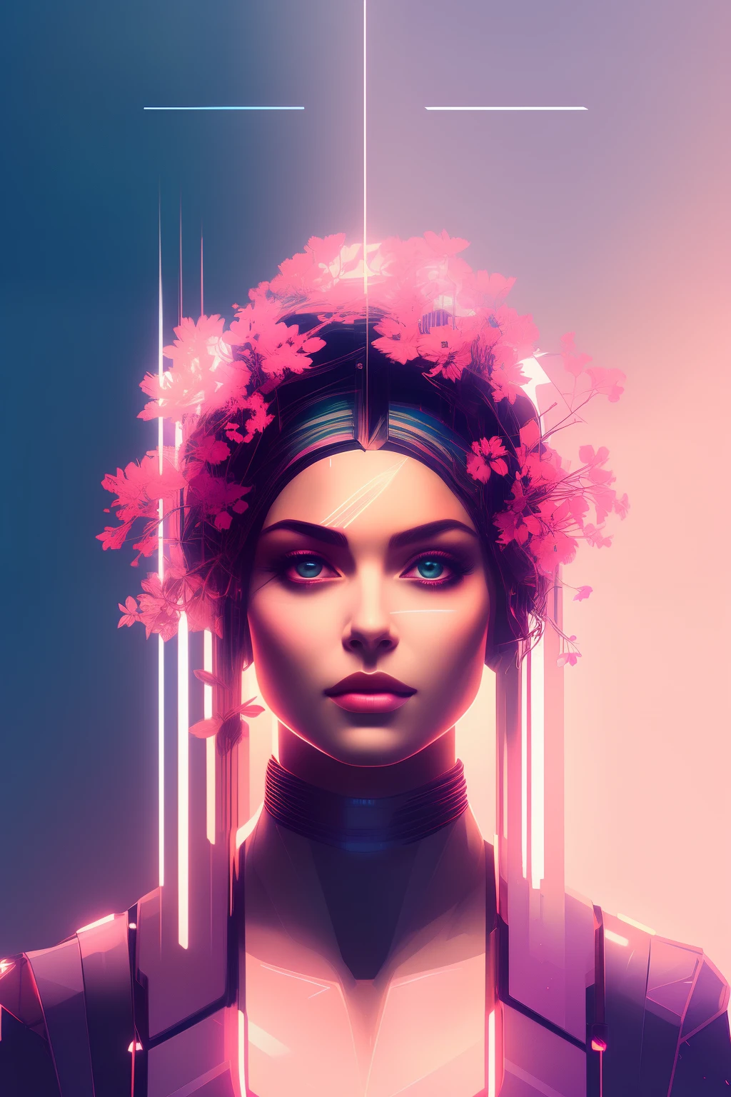 snthwve stylenvinkpunk (symmetry:1.3) (floral portrait:1.05) a beautiful goddess woman, (Assassin's creed style:0.8), powder rhombus, concept art, Smooth, sharp focus, illustration, Artwork by Greg Rutkowski and Alphonse Mucha, 8k