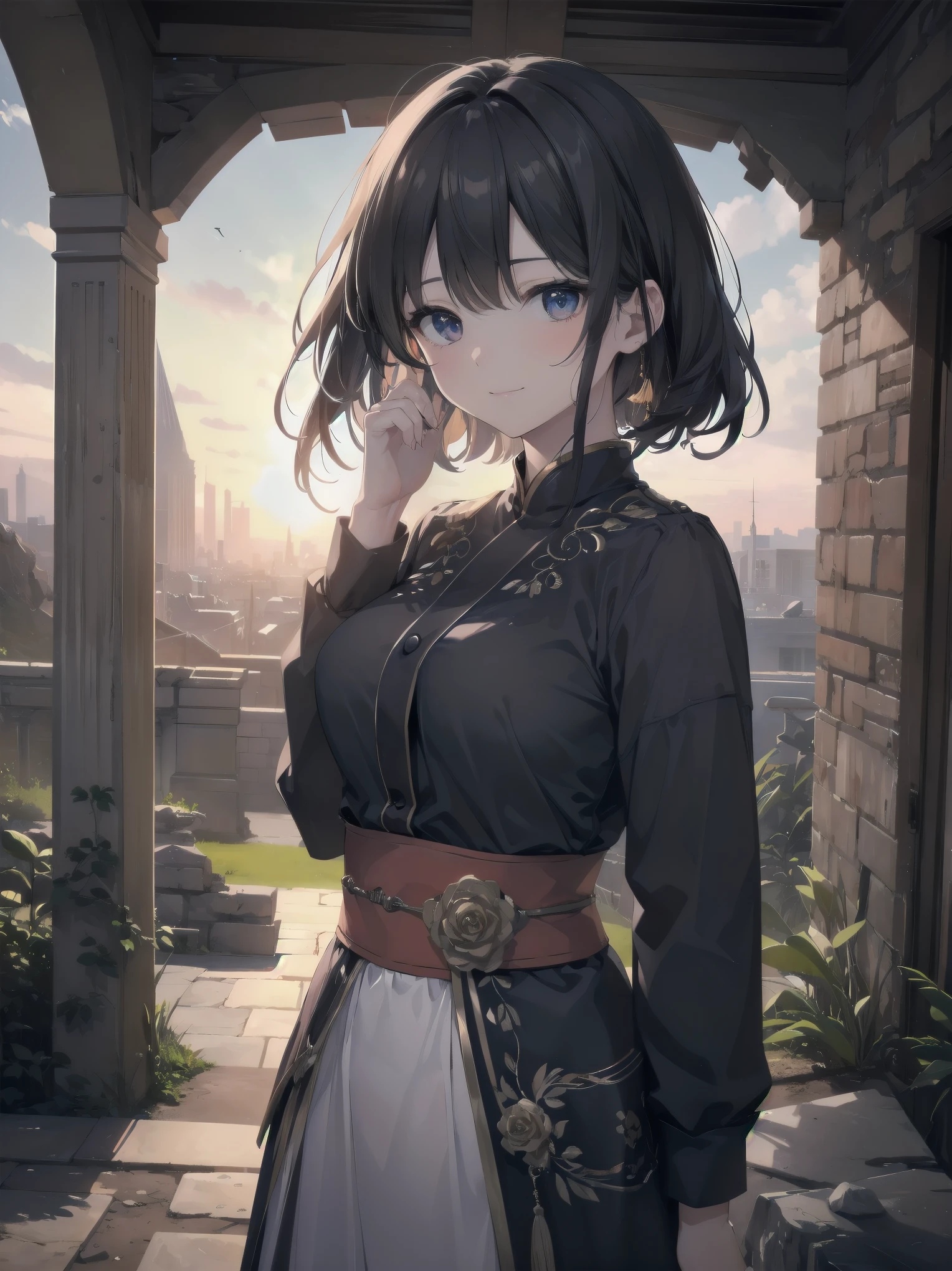 masterpiece ancient ruins:

A female explorer、Exploring ancient ruins under the sunset。She has a neat and beautiful face、Wearing clothes with realistic textures。her clever gesture、catch the audience&#39;s attention。The texture of the stone of the ruins and the artistic shading effect、It is part of this masterpiece。
A scene from a movie:

the main heroine、He plays an active role in dynamic action scenes.。she has perfect features、wearing brightly colored costumes。A magnificent landscape spreads out in the background、A scene from a movieを彩ります。
cute main heroine:

The main heroine is、She is a girl with a cute smile and big eyes.。She wears clothes with realistic textures、Artistic shadow effect appears on her face。Her neat atmosphere and clever gestures、will capture the reader&#39;s attention。